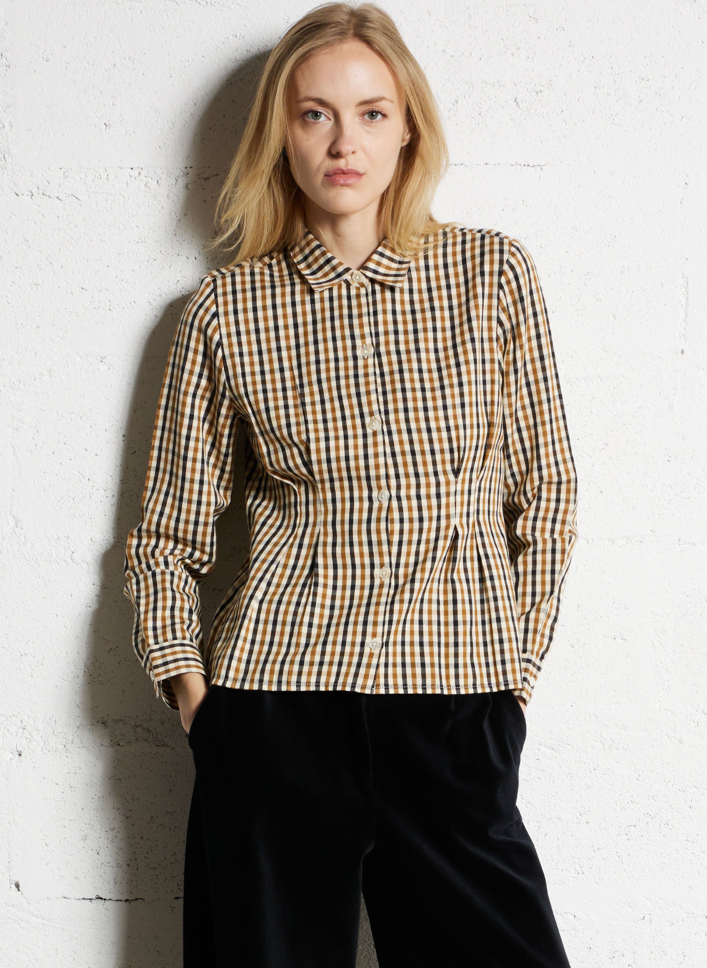 Chemise droite en coton imprimé NICE THINGS Beige