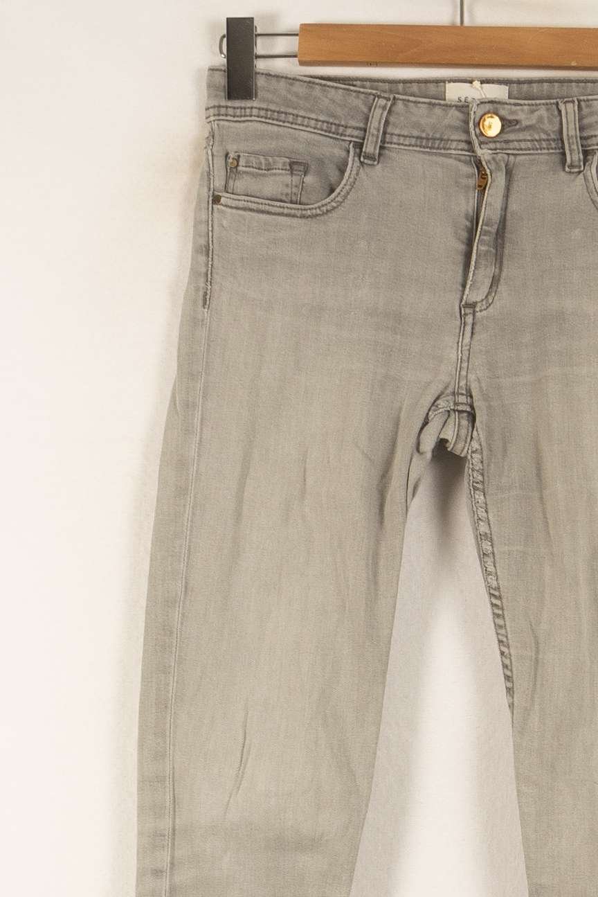 Cropped slim jeans with studs SEZANE - Seconde main Grey