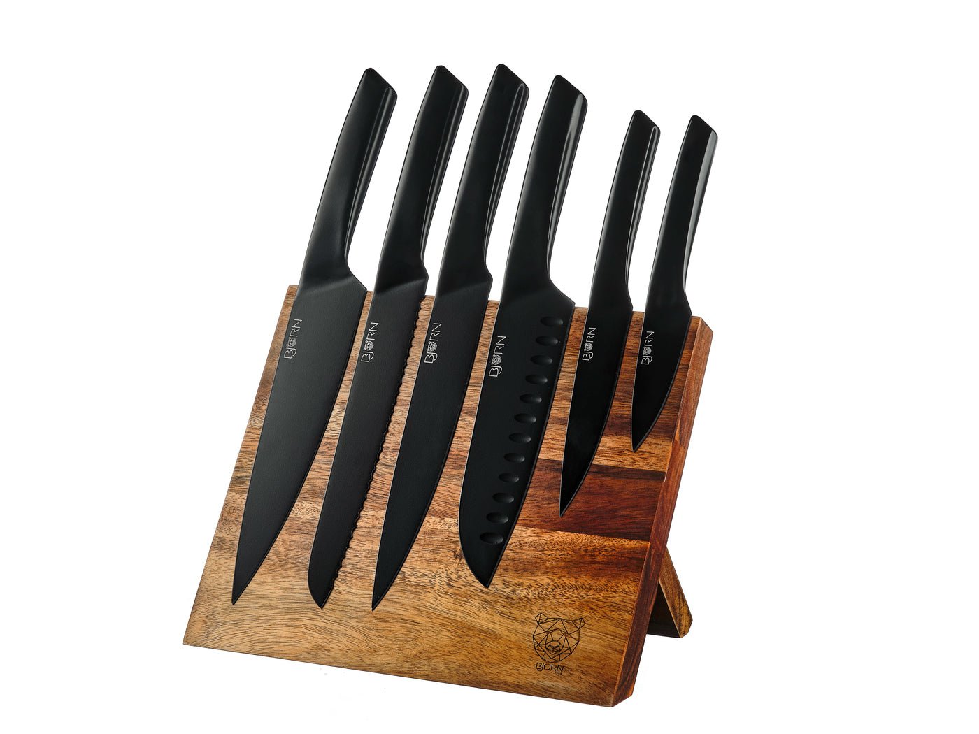 Jensen Vantaa kitchen knife block - 7 pieces BJORN Black