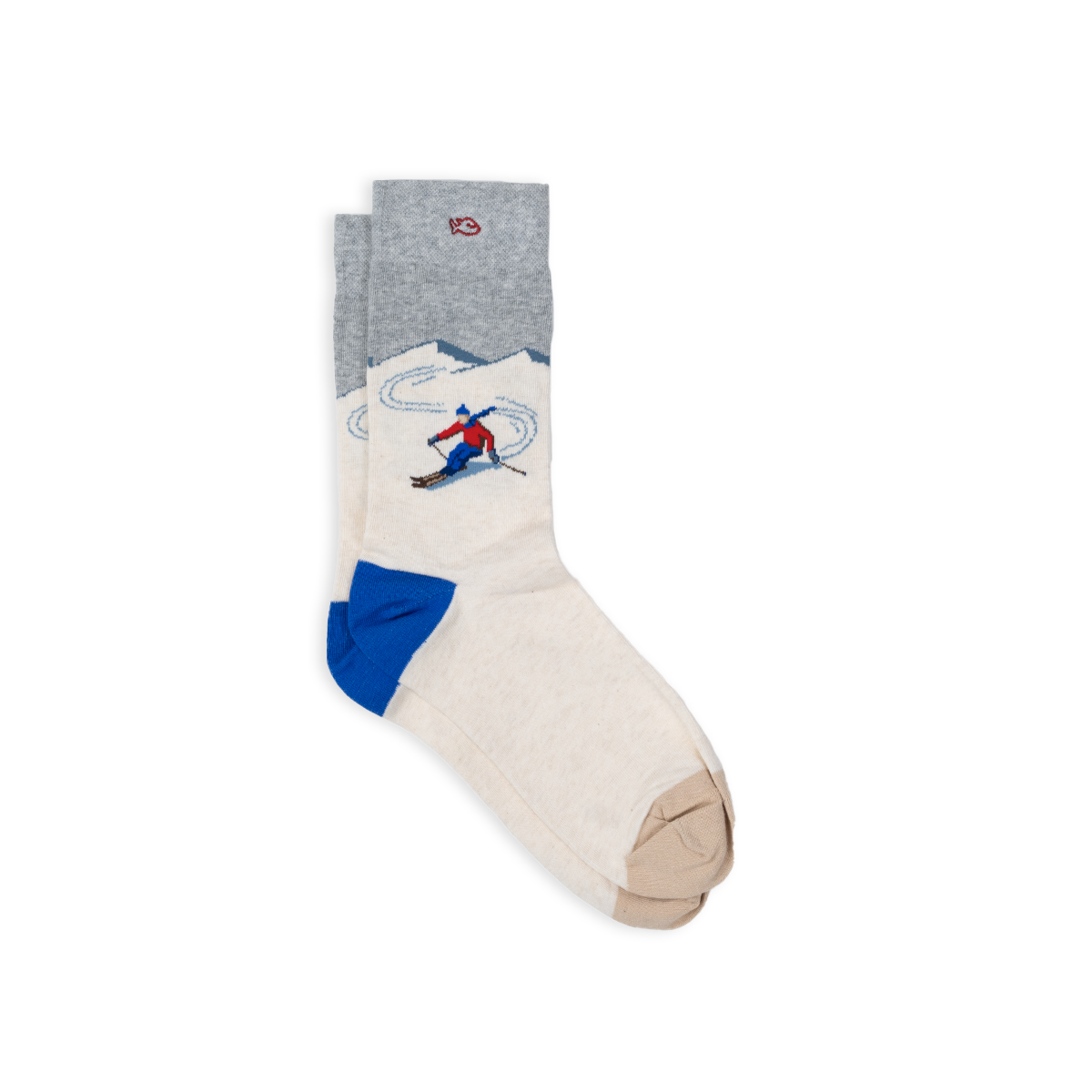 Combed cotton socks with patterns BILLYBELT Beige