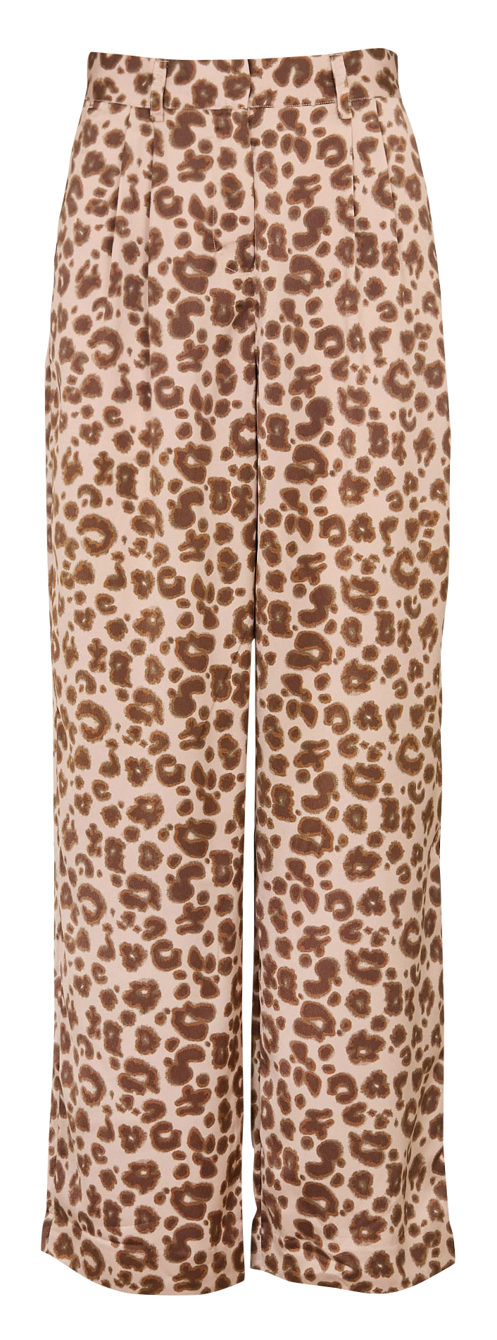 Wijde satijnen broek met luipaardprint BA&SH Beige
