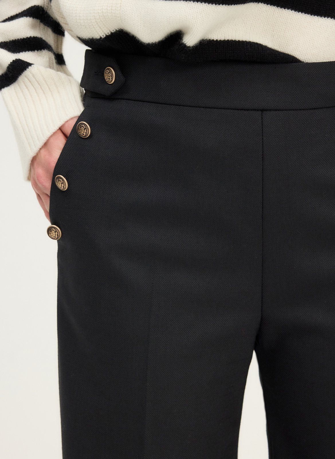 Declic wool-blend loose-fit trousers PABLO Black