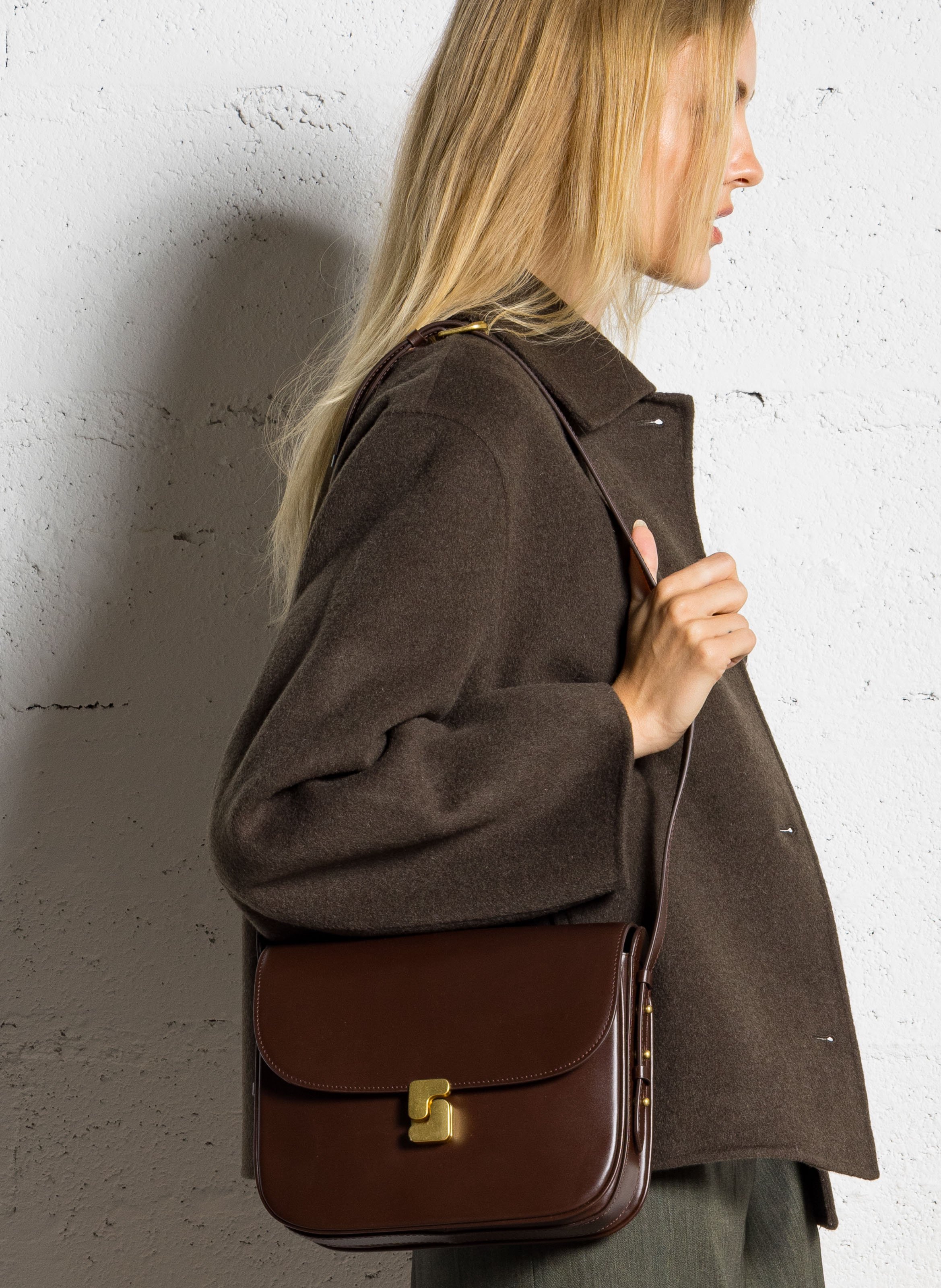 Sac bandoulière en cuir SOEUR Marron