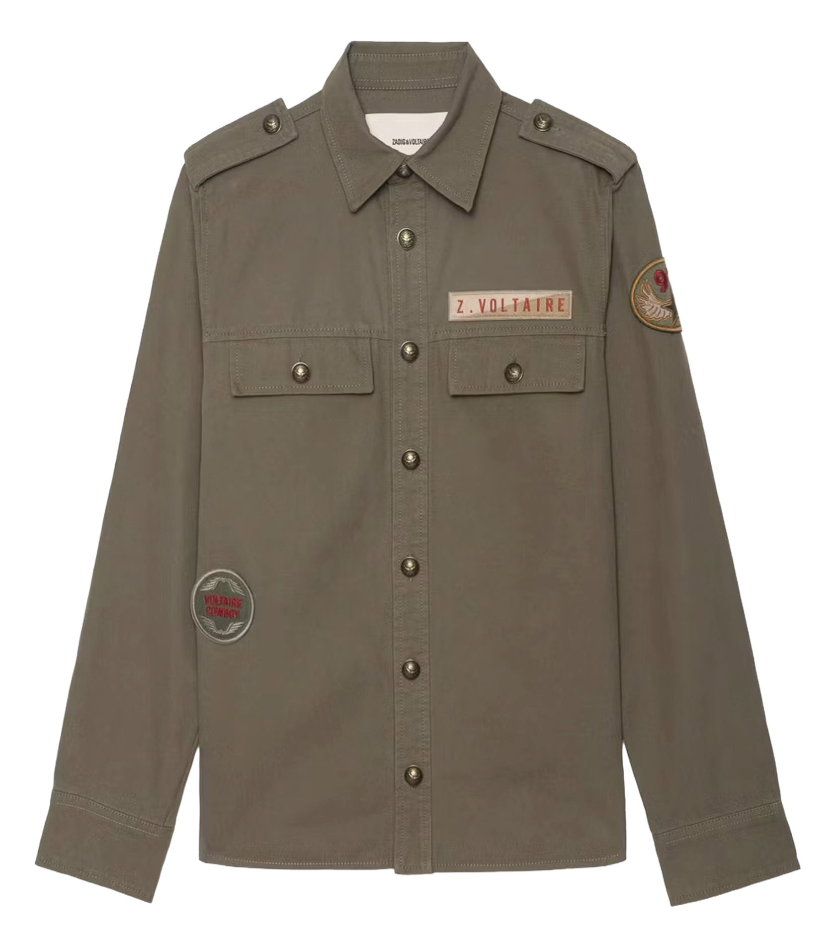 Chemise col classique en coton ZADIG&VOLTAIRE Vert