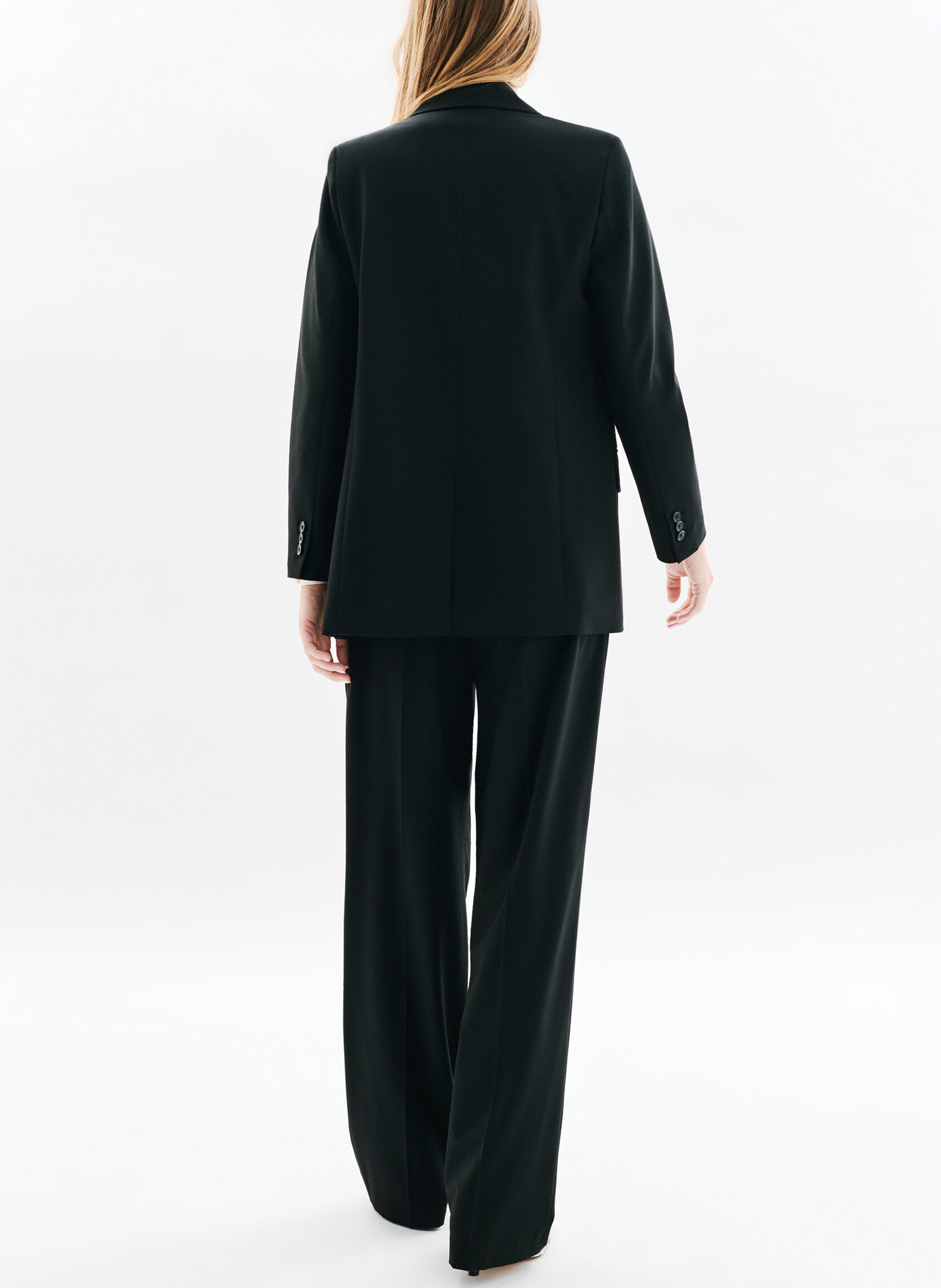 Cotton-blend cardigan with tailored collar CAROLL Black