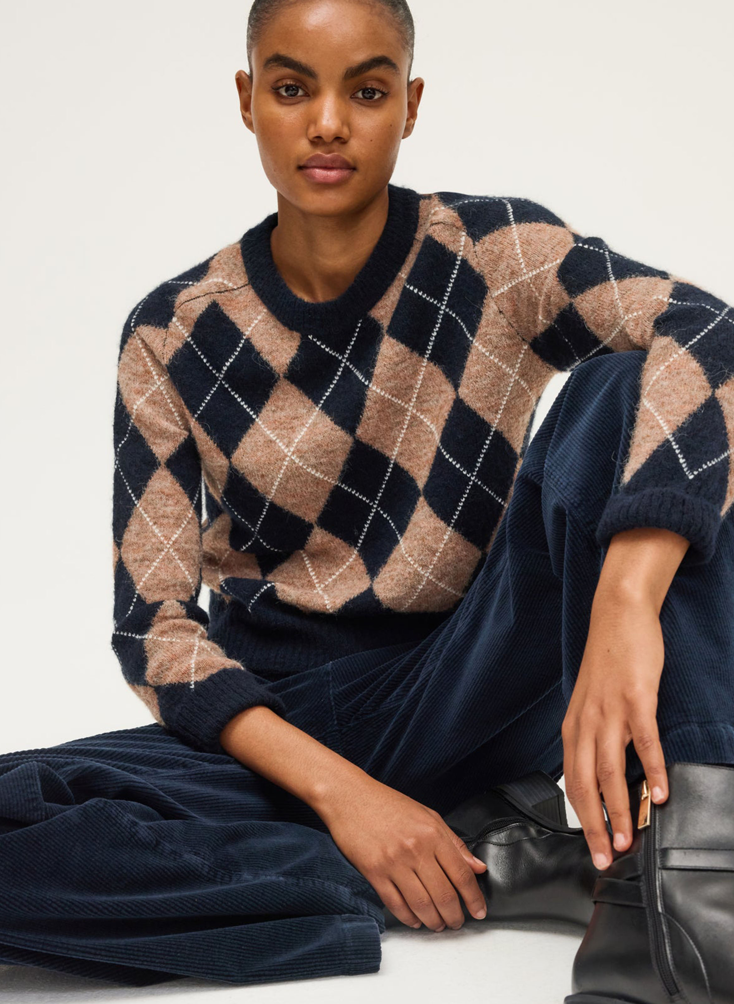 Chat jacquard sweater PABLO Blue