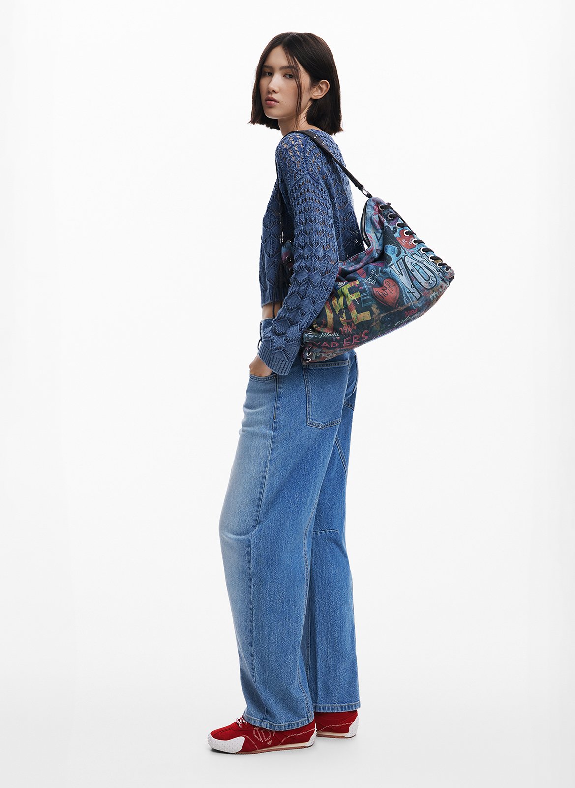 Sac porté épaule à imprimé grafiti DESIGUAL Multicolore