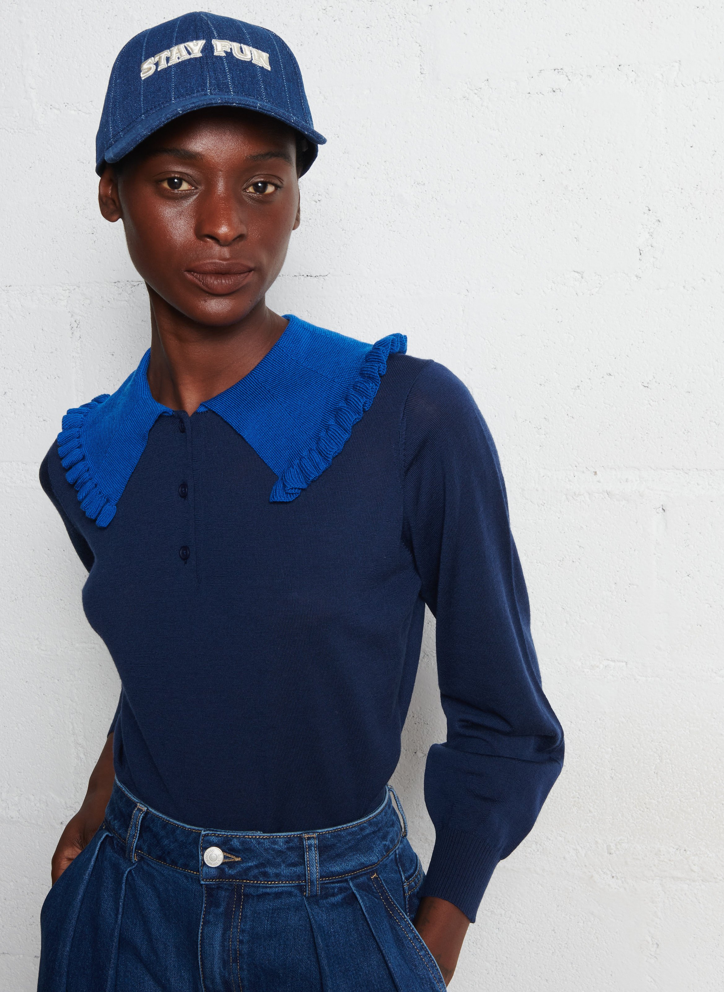 Pull oversize en laine THE TINY BIG SISTER Bleu