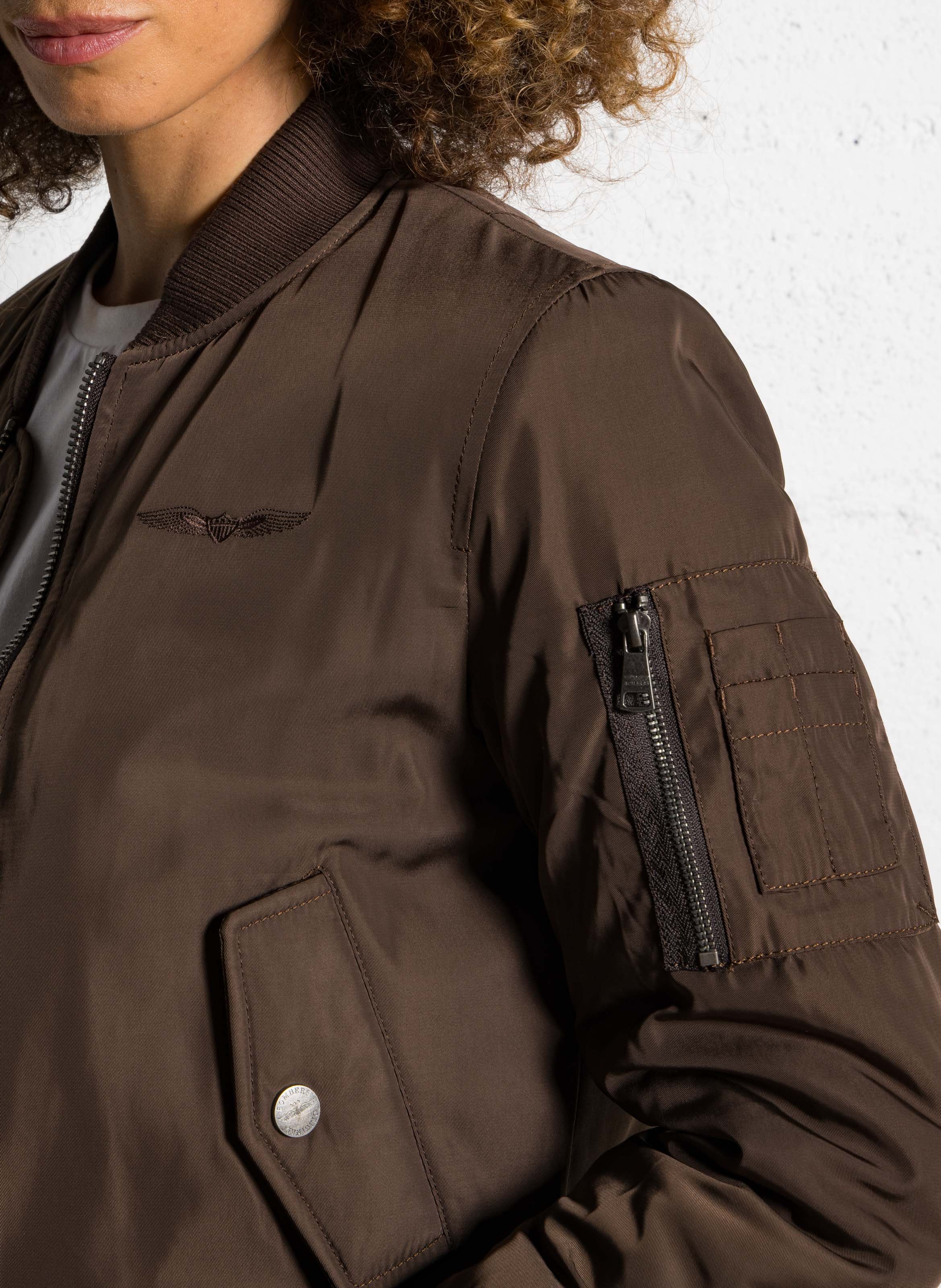 Bomber col teddy cintré BOMBERS ORIGINAL Marron