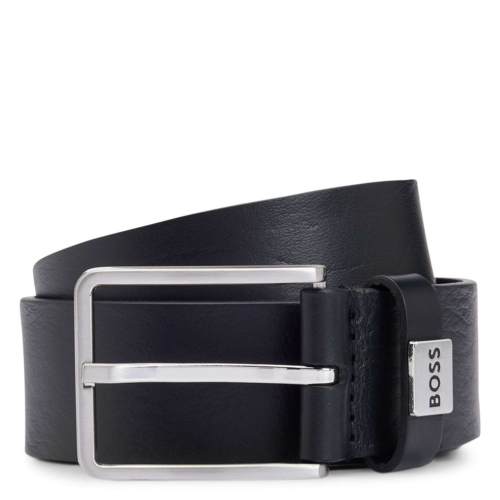 Buckled leather belt BOSS Black