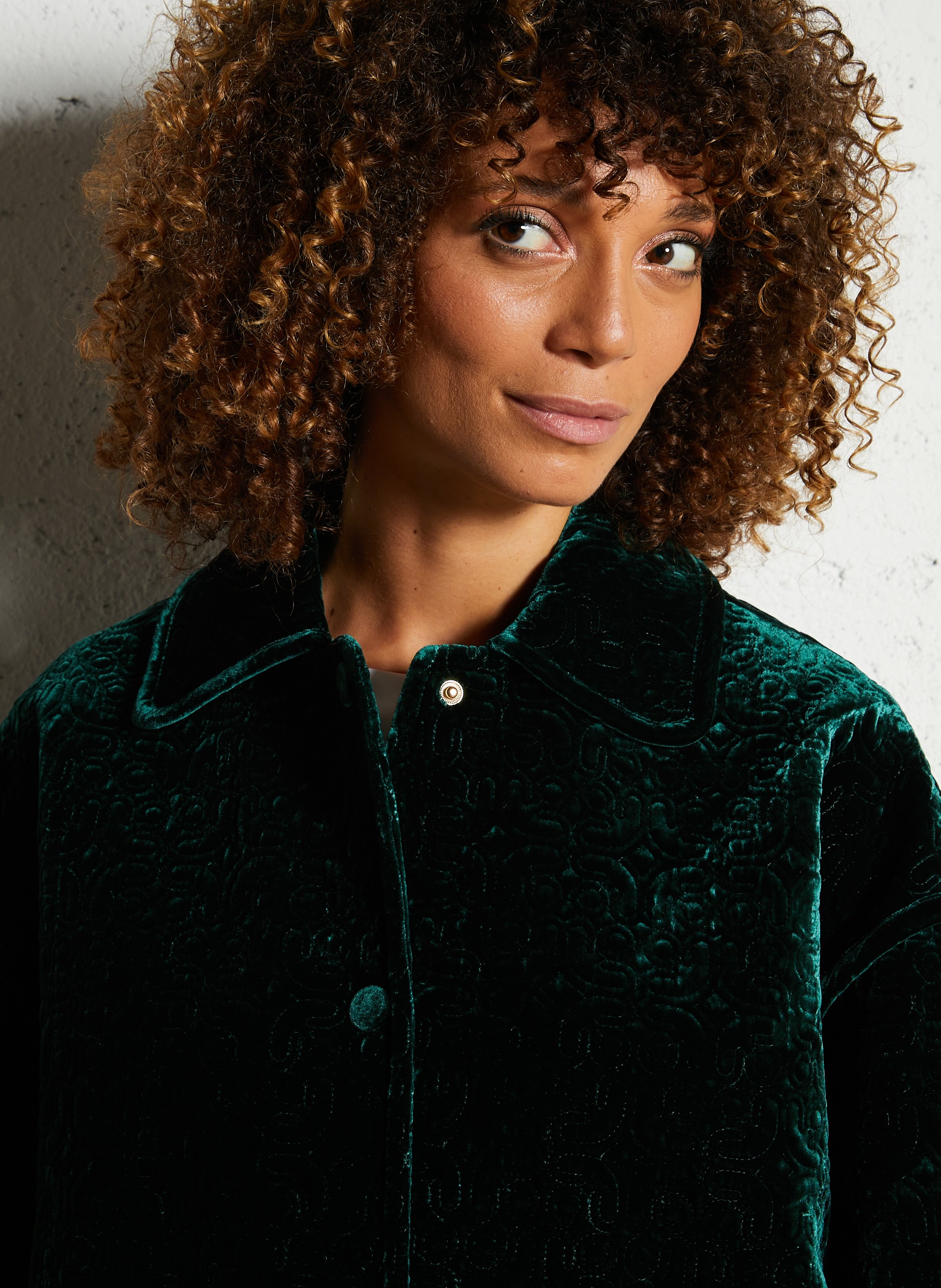 Jas met klassieke kraag MOMONI Groen