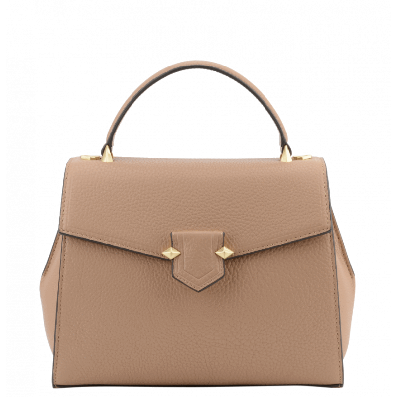 Handbag - grained calf leather POURCHET Brown