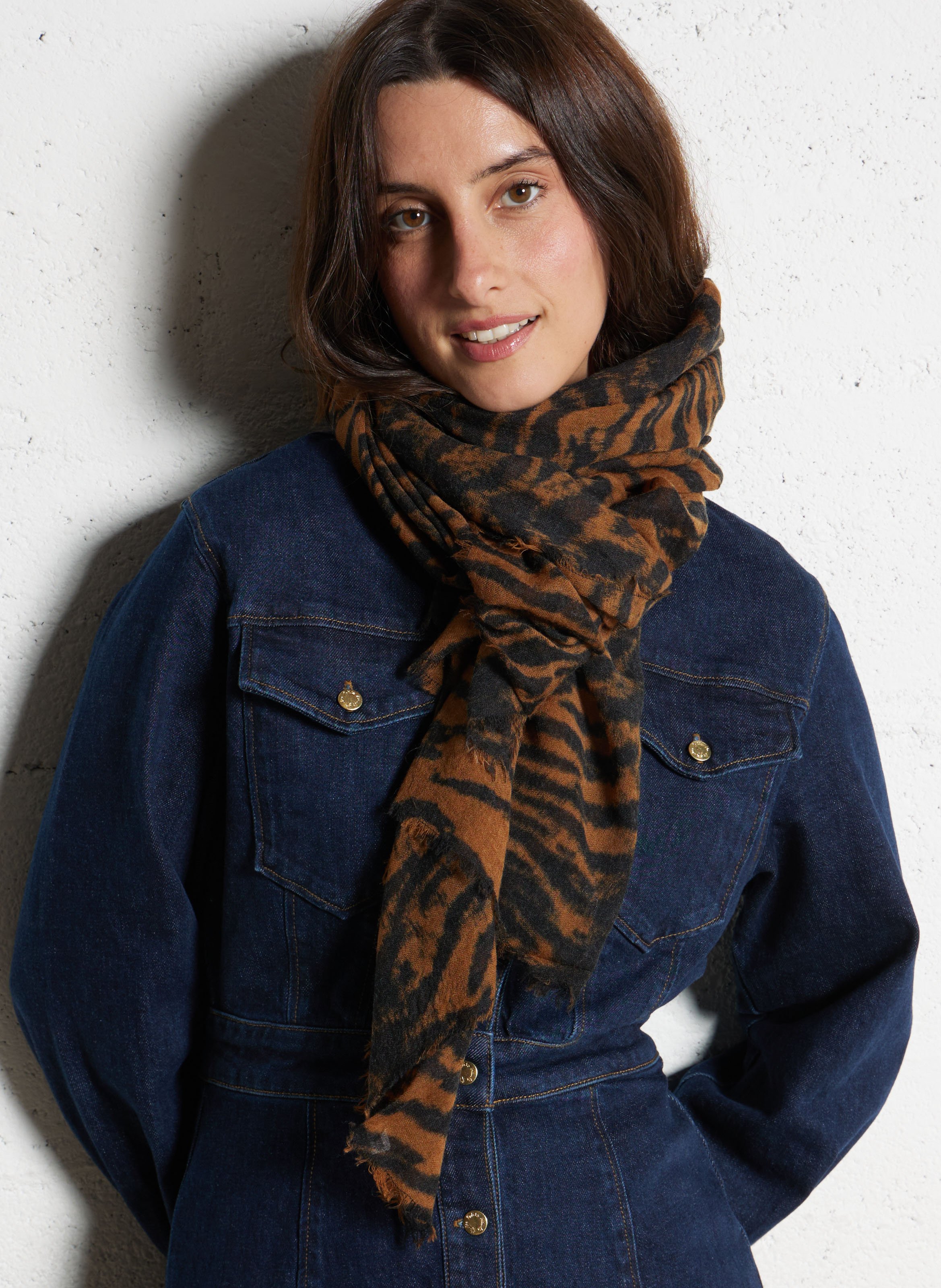 Tuch aus Wolle BECKSONDERGAARD Braun