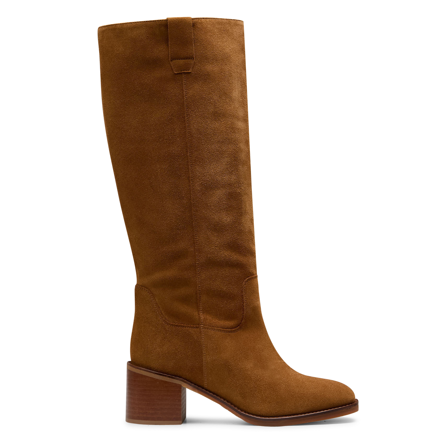 Bottes hautes unies en cuir suédé MAISON 123 Beige