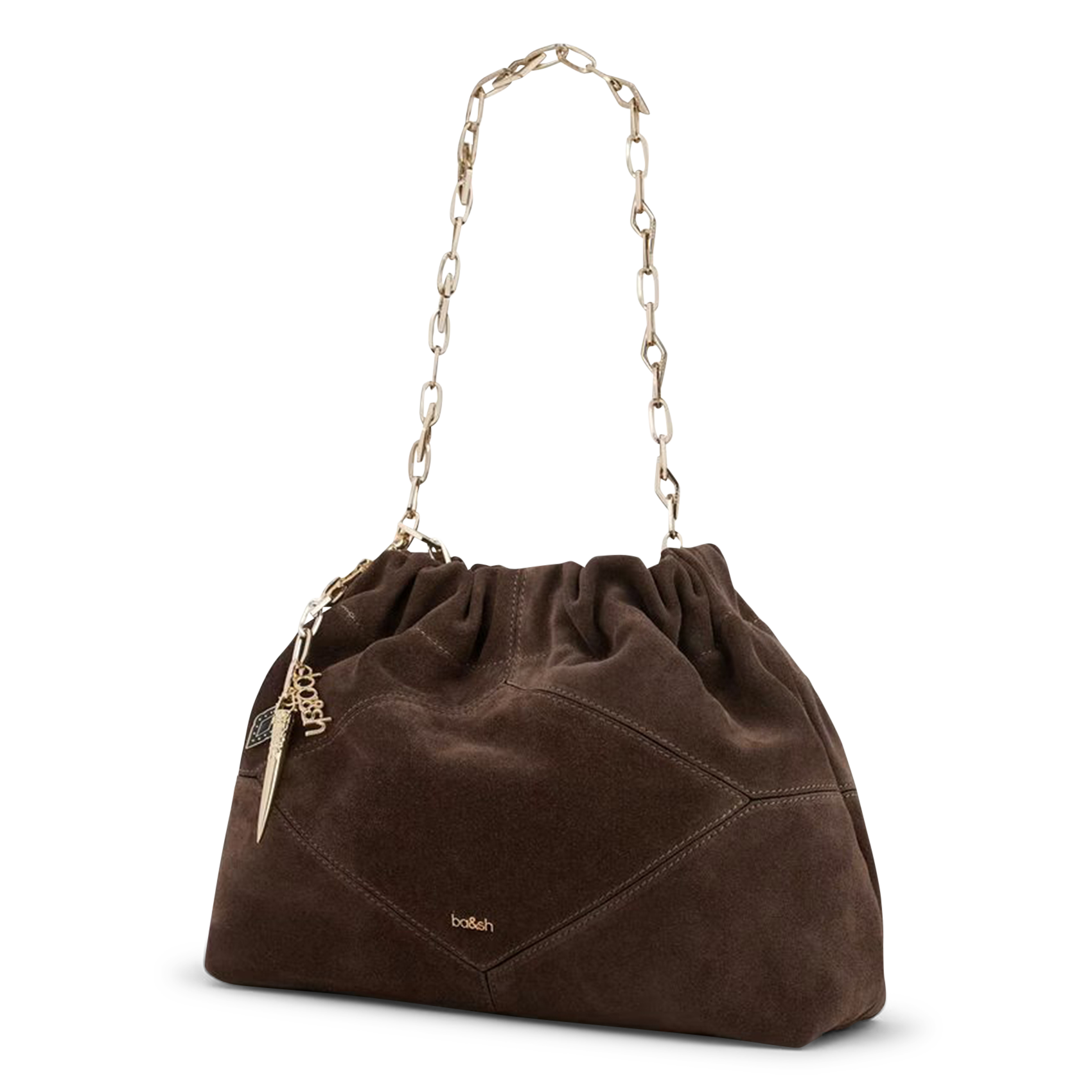 Sac porté épaule en cuir BA&SH Marron