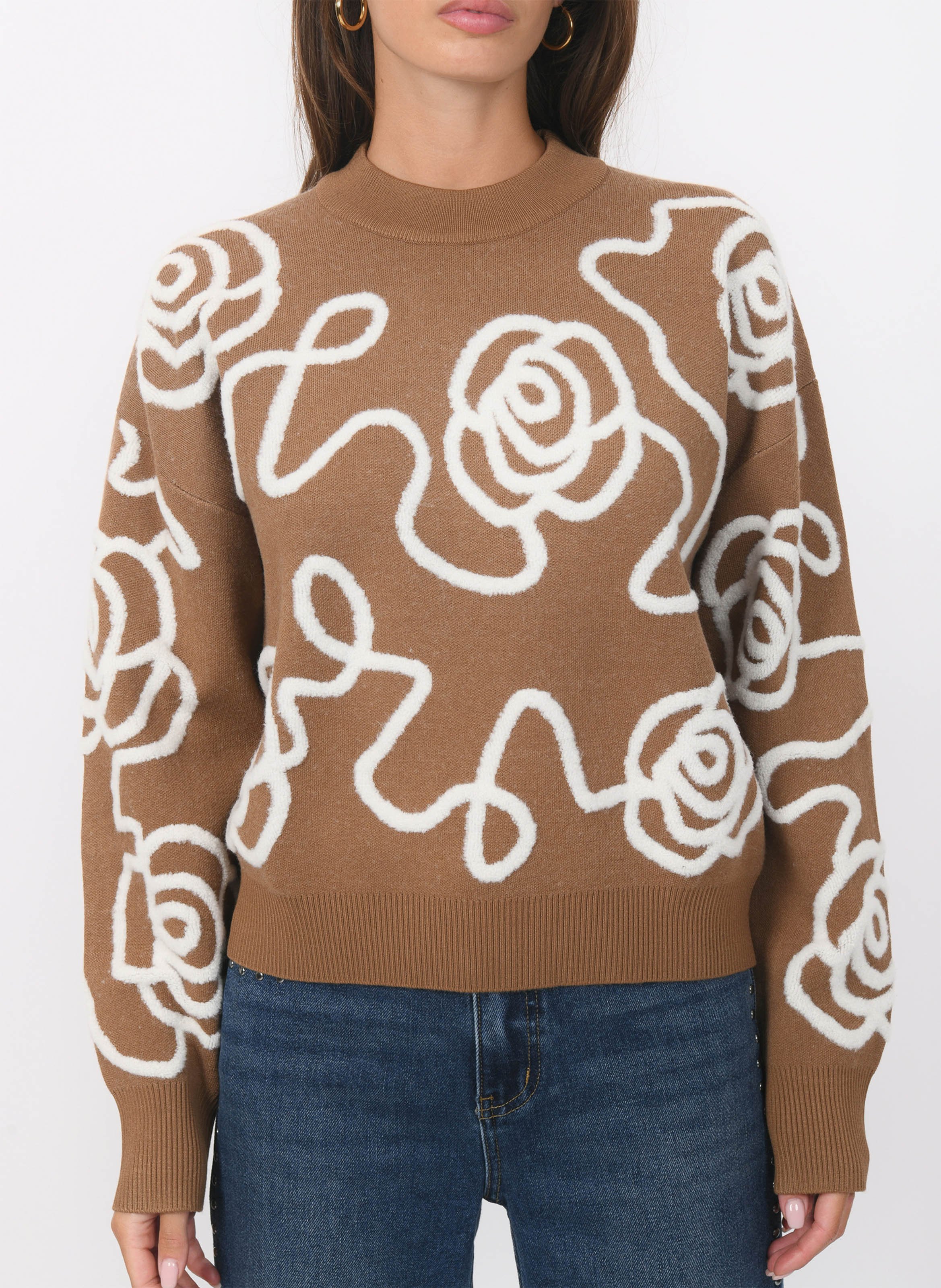 Gerade geschnittener Rundhalspullover aus Strick KOOKAI