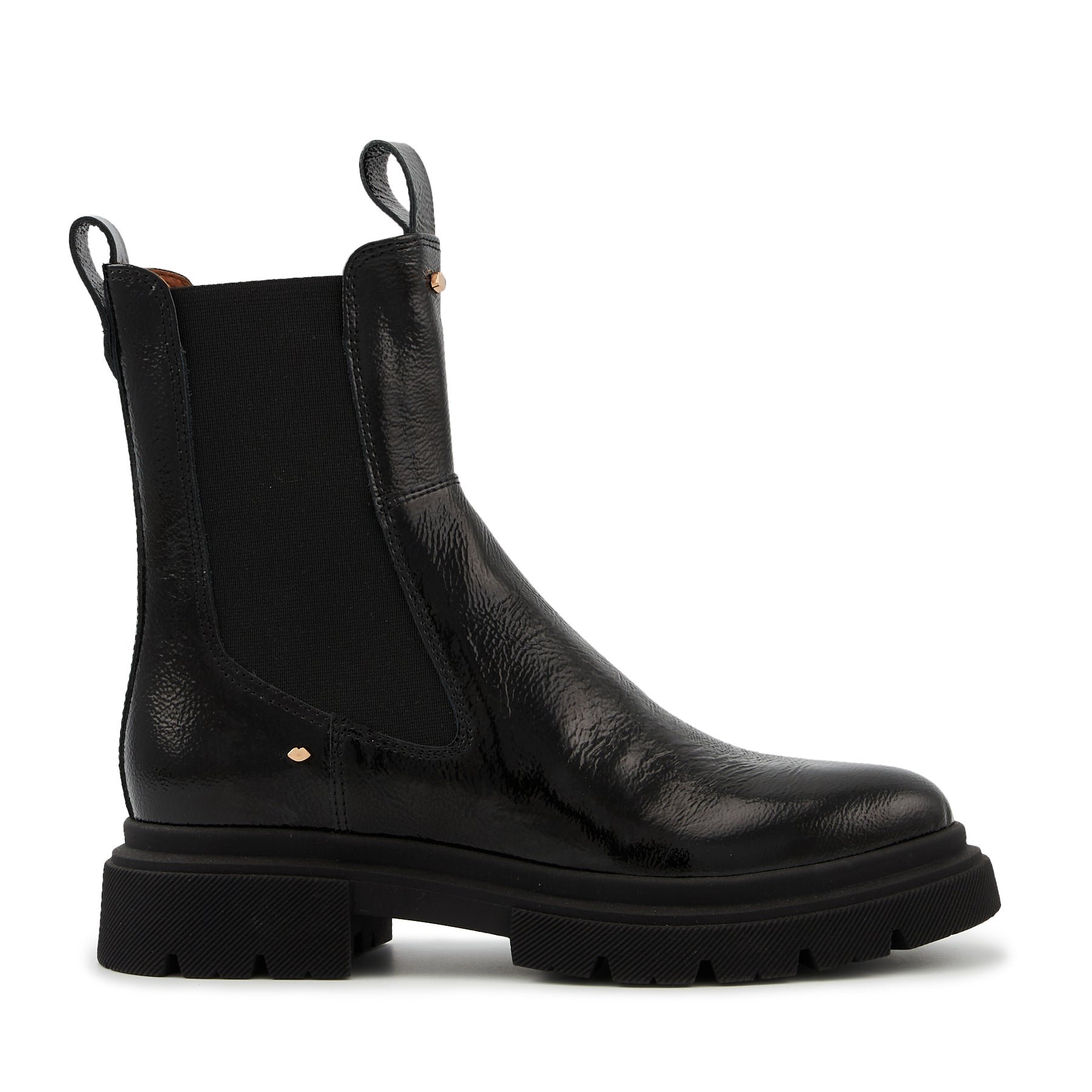 Shiny leather Patti BONS BAISERS PARIS Black