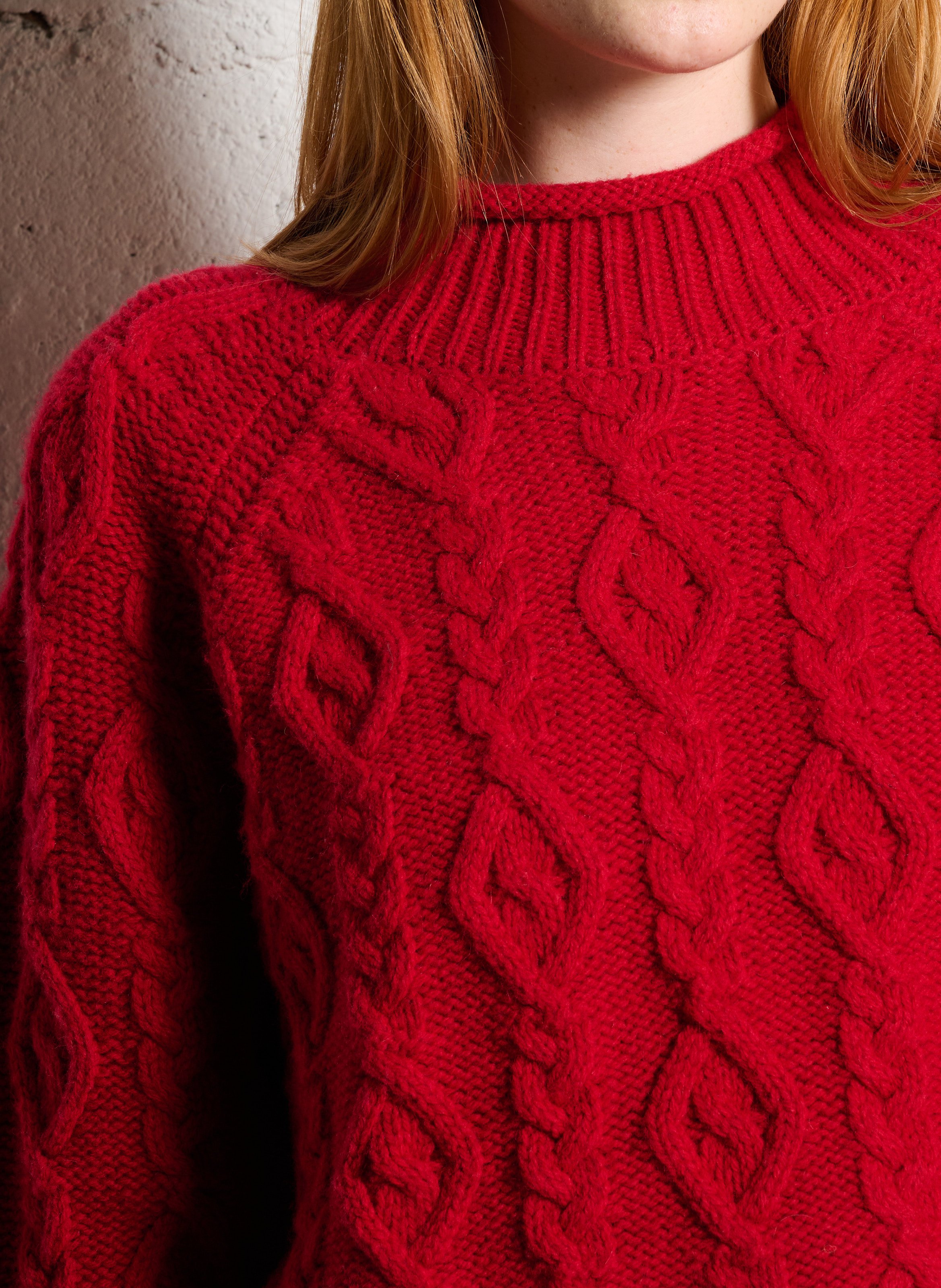 Abidjan wool round-neck sweater DAMSON MADDER Red
