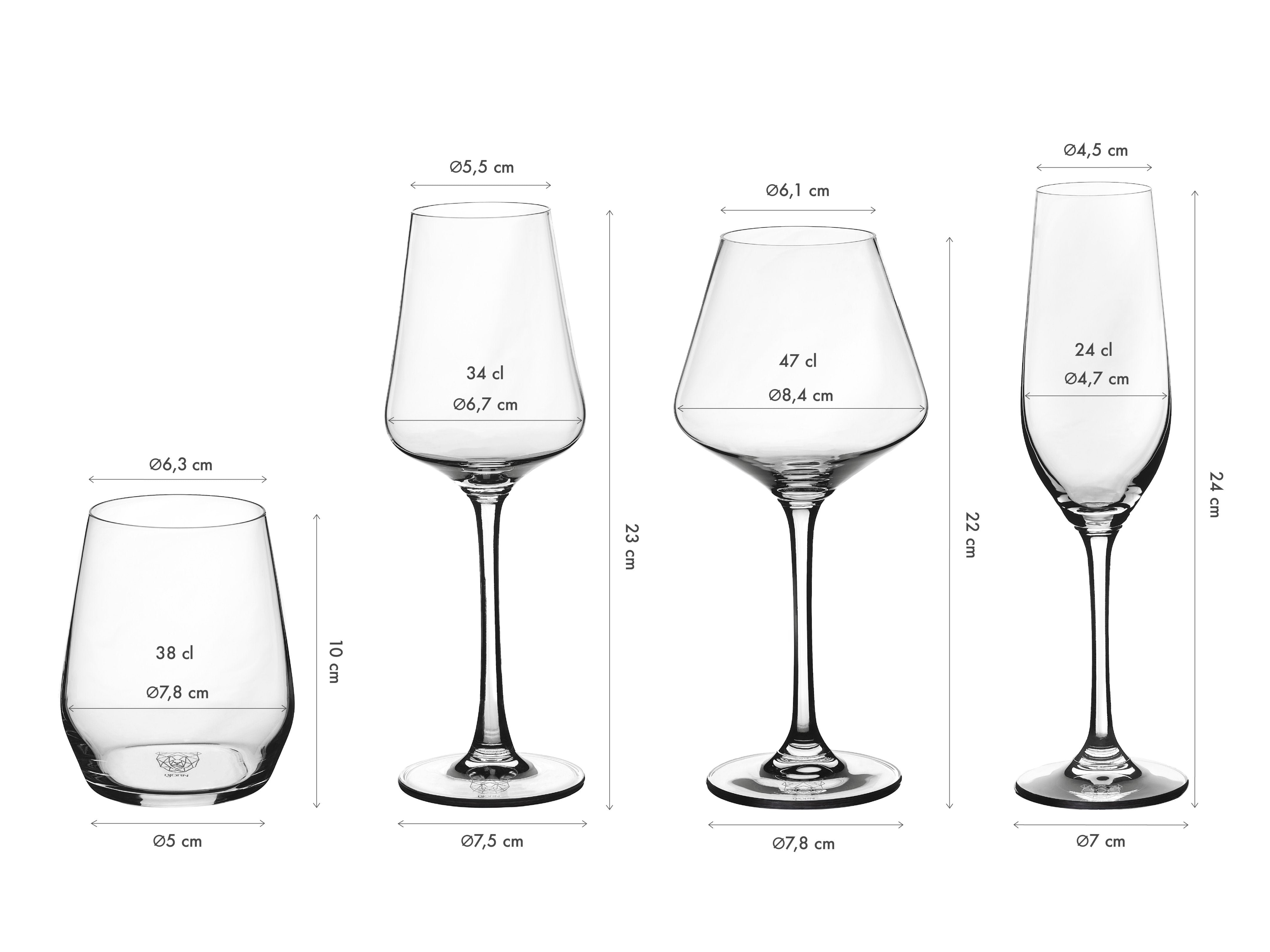 Lagom Complete Glassware Set - 24 pieces BJORN Sheer