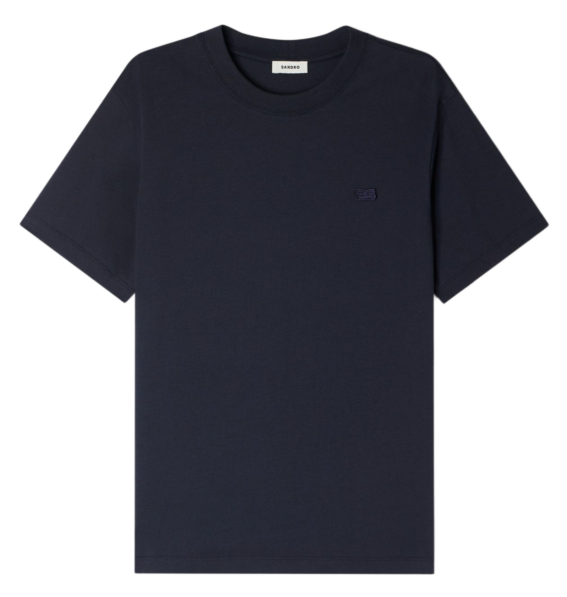 Tee-shirt droit col rond en coton SANDRO Bleu