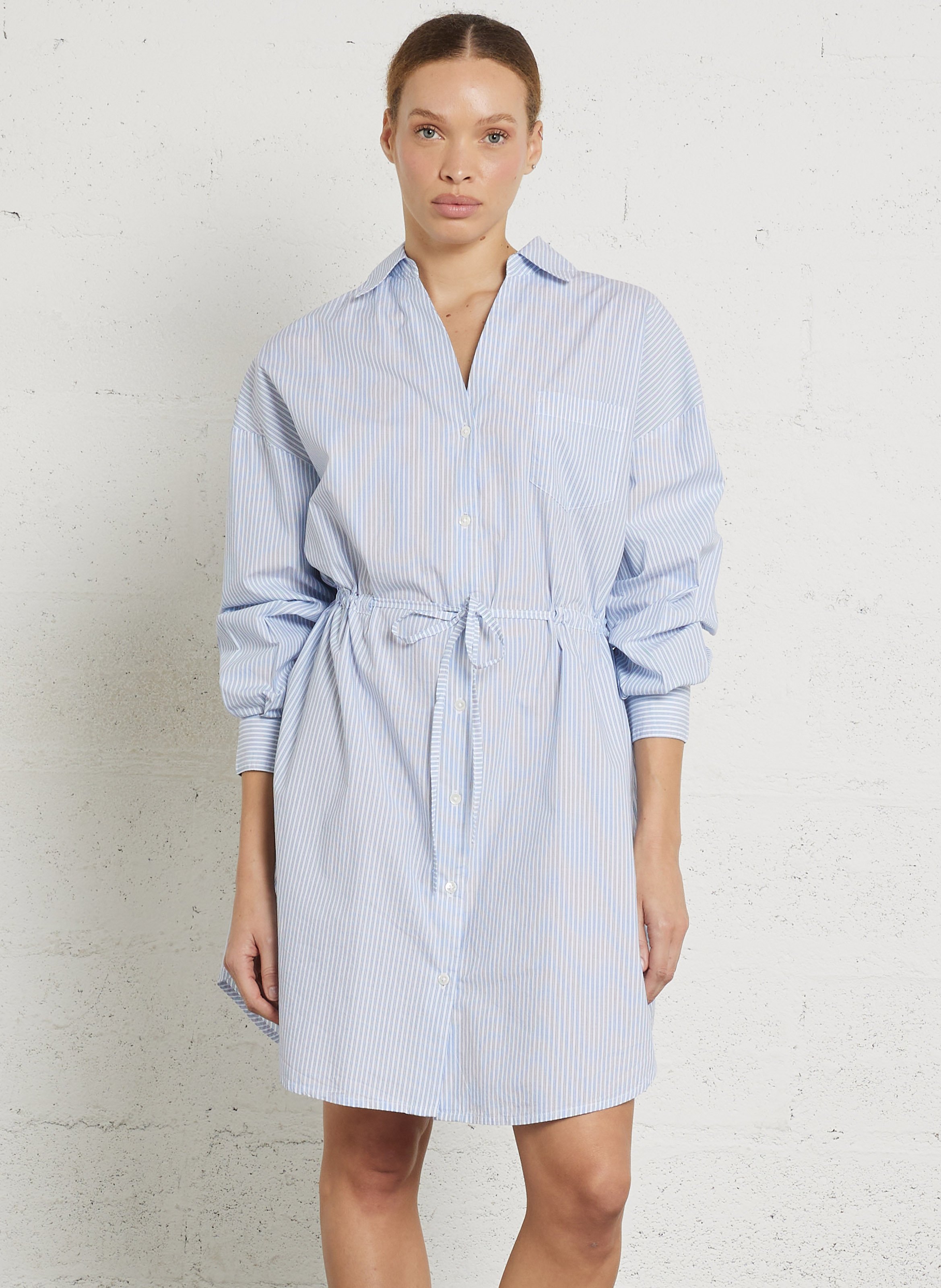 Oversized, katoenen overhemdjurk BELLEROSE Blauw