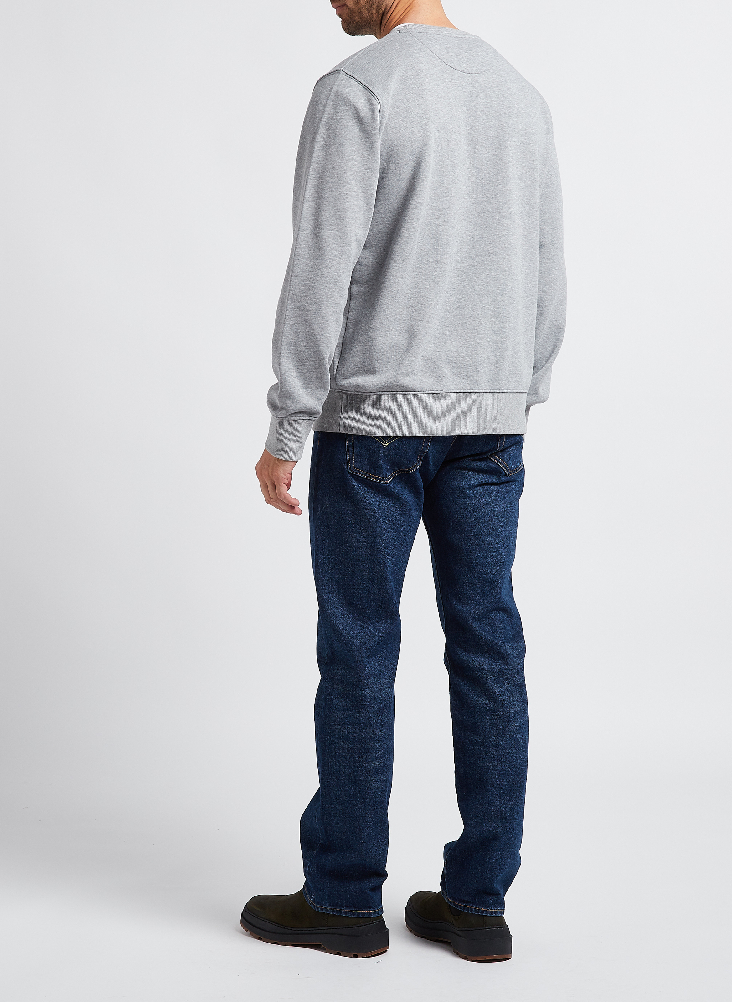 Sweatshirt col rond en coton mélangé  GANT Gris