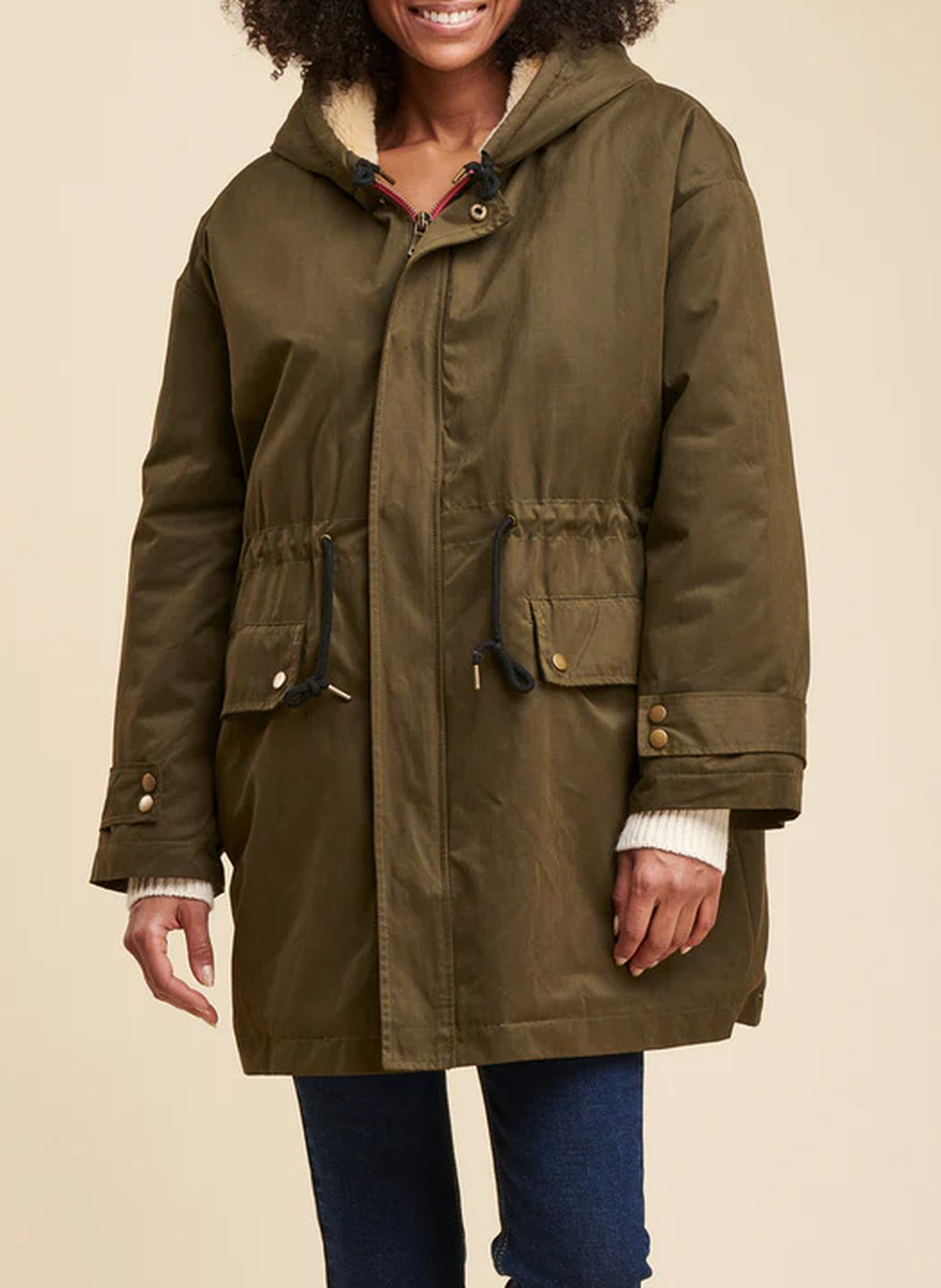 Parka à capuche en coton mélangé  LA FEE MARABOUTEE Vert