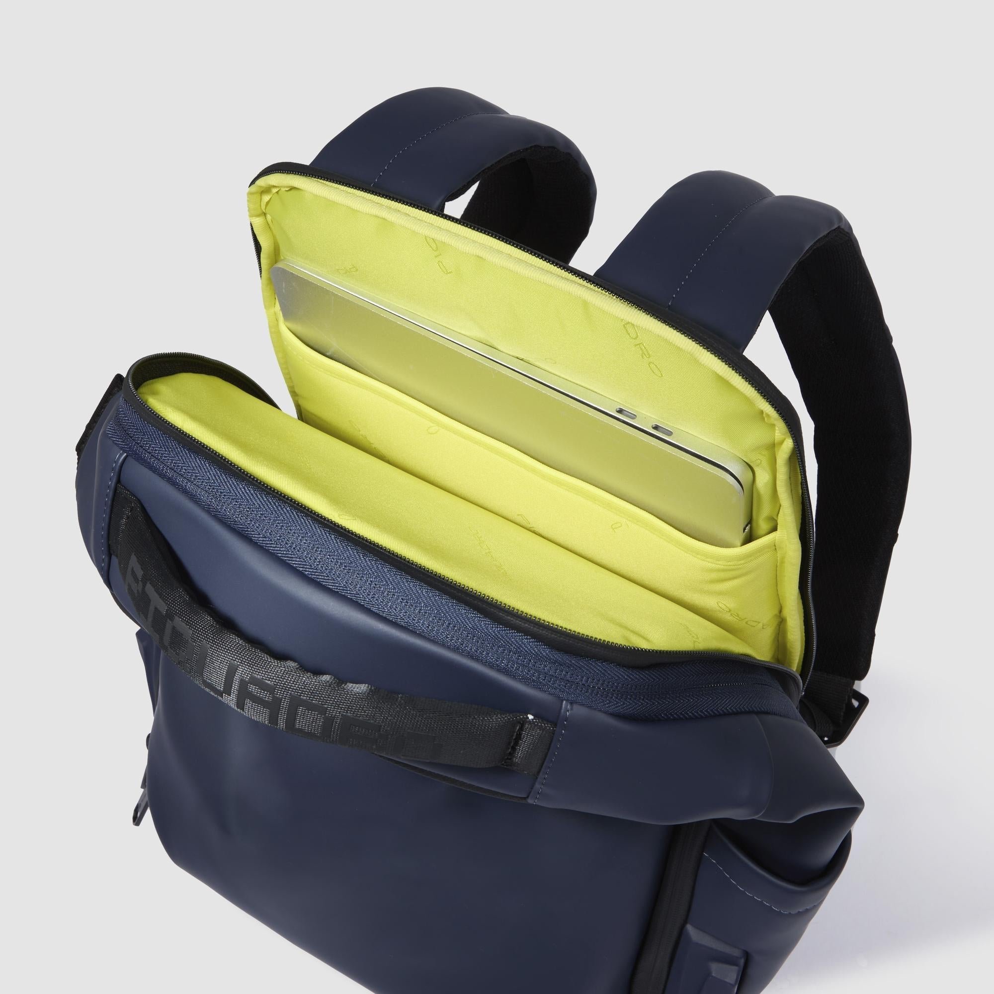 Backpack with under-seat computer and ipad® compartment with shockproof and rfid protection PIQUADRO Blue