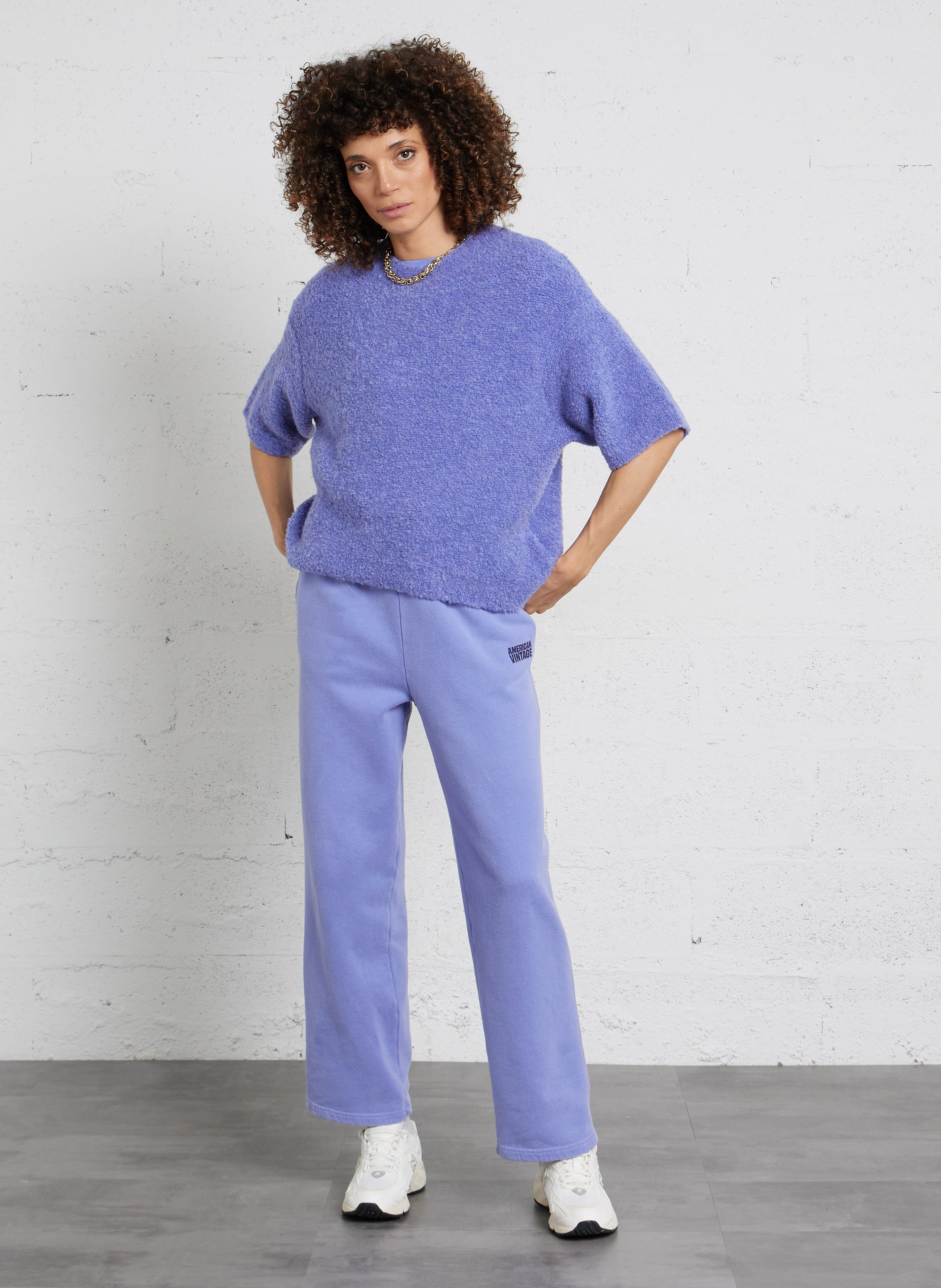 Jogging droit en coton AMERICAN VINTAGE Bleu