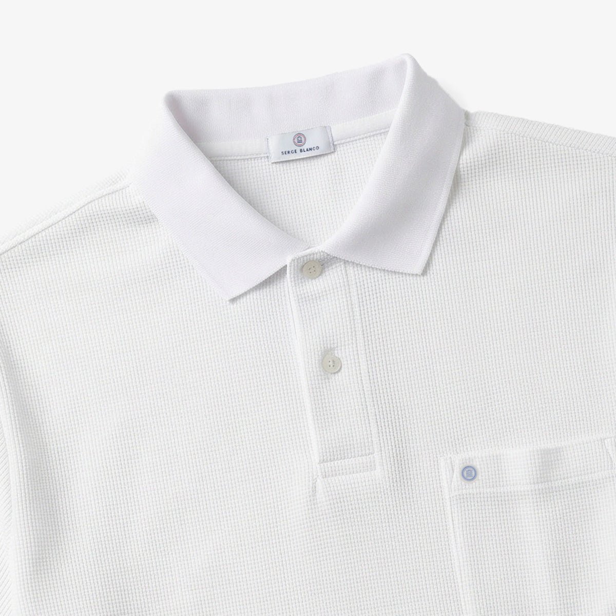 Short-sleeved waffle cotton polo SERGE BLANCO White