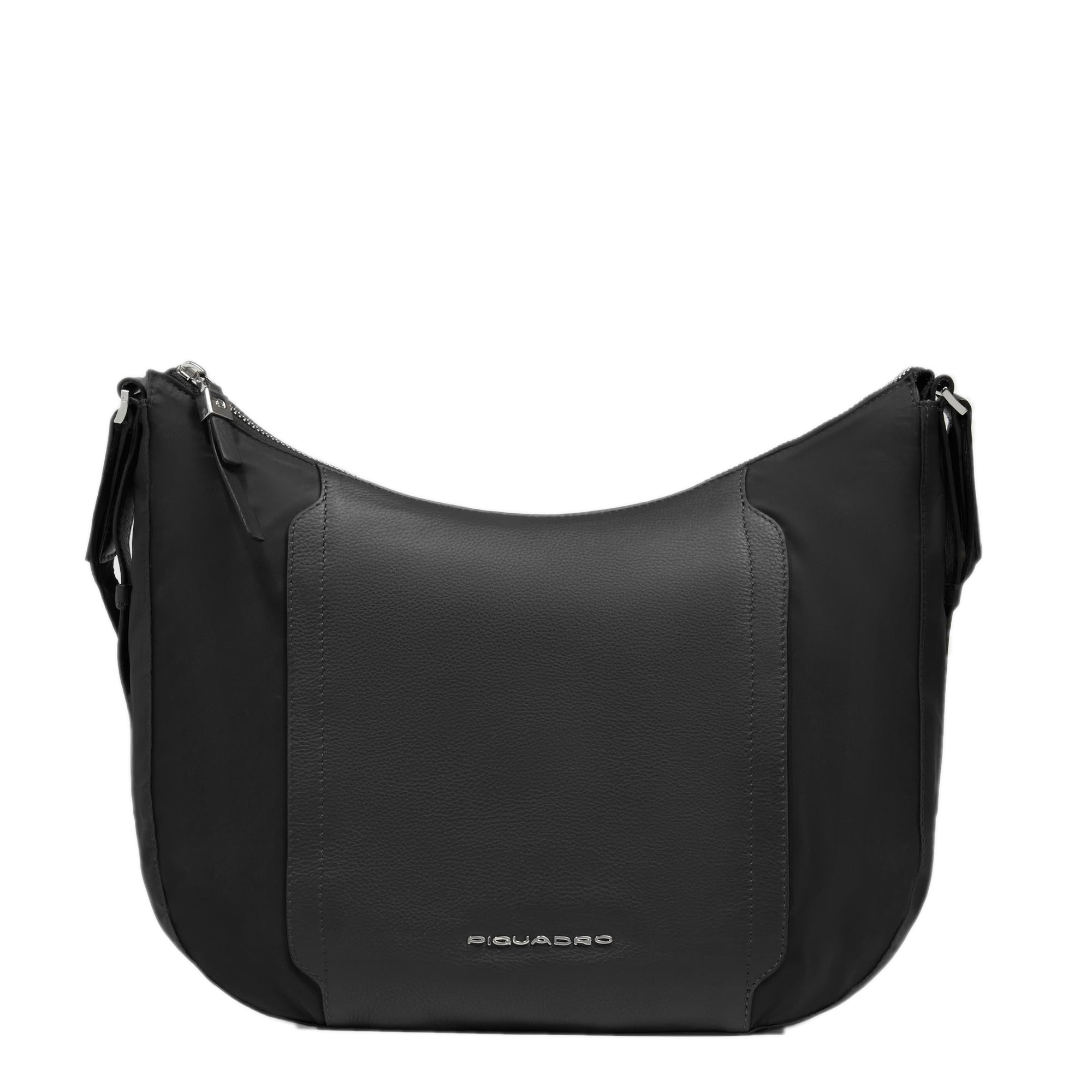 Women's shoulder bag for iPad® with RFID protection and pocket for Piquadro smart tracker PIQUADRO