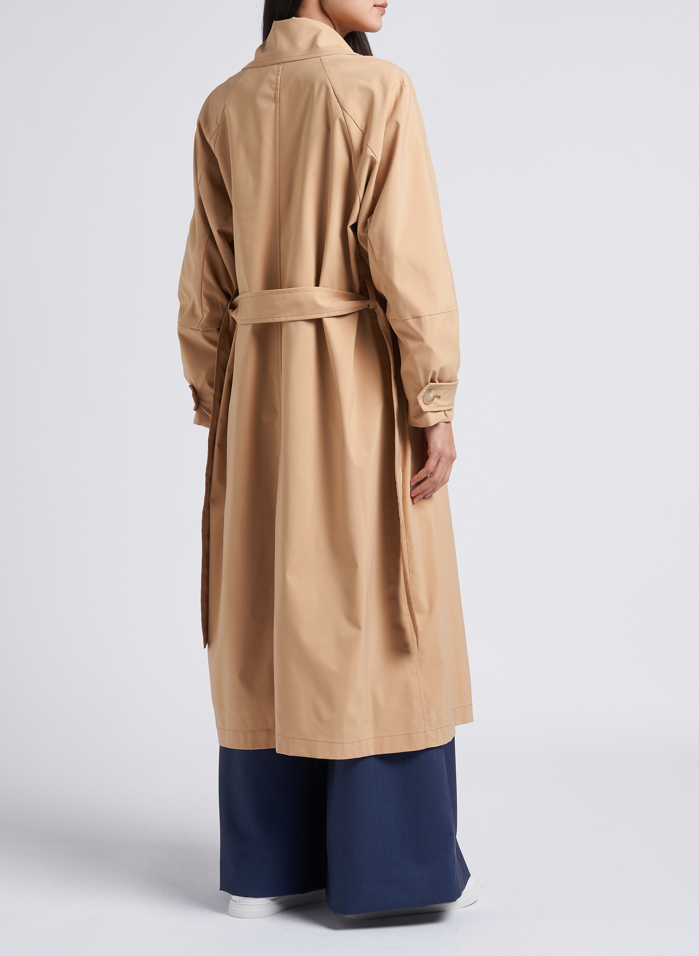 Trench droit long col classique ceinturé IMPERIAL Beige