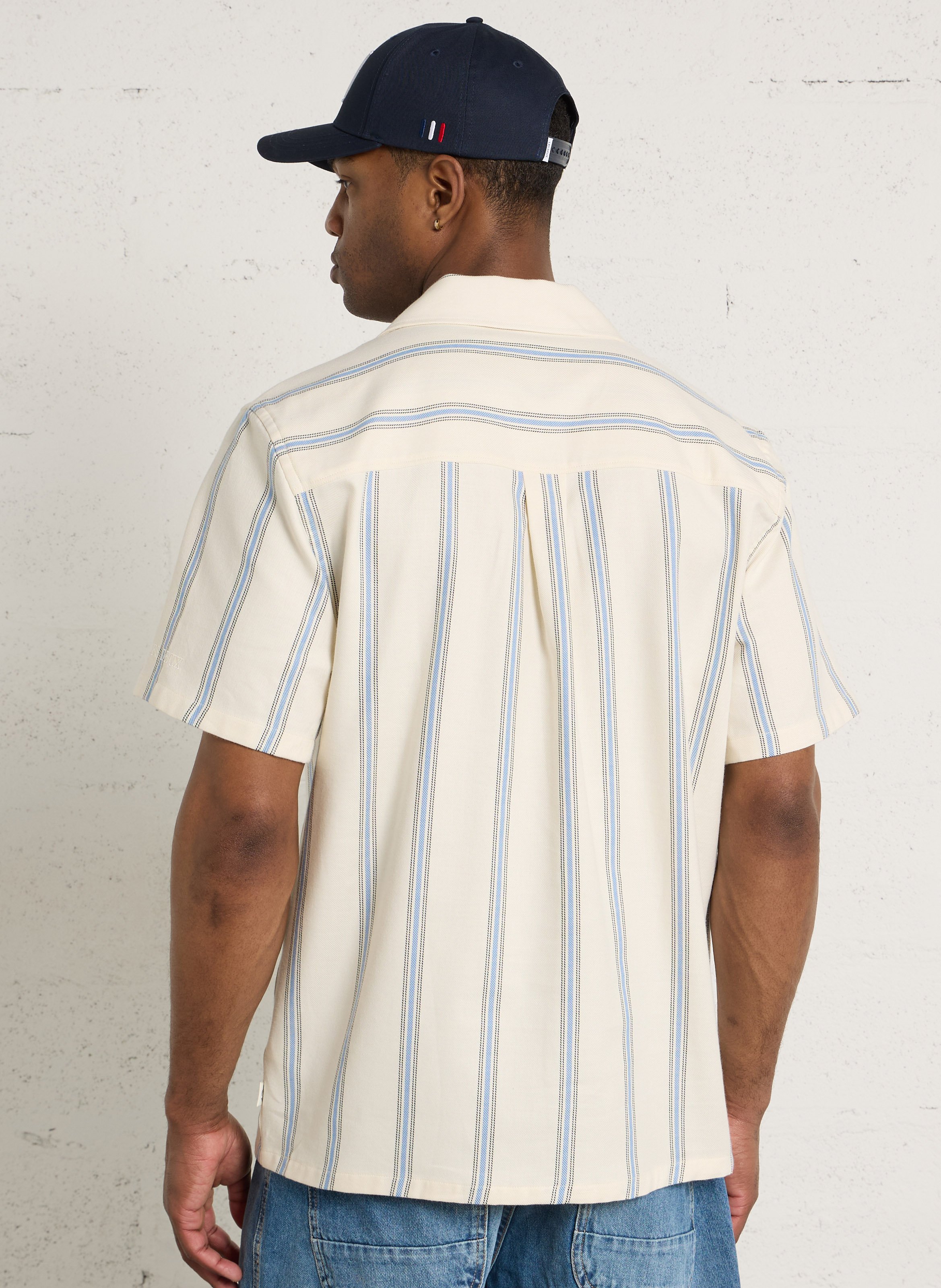 Camicia diritta con collo cubano in cotone LES DEUX Beige