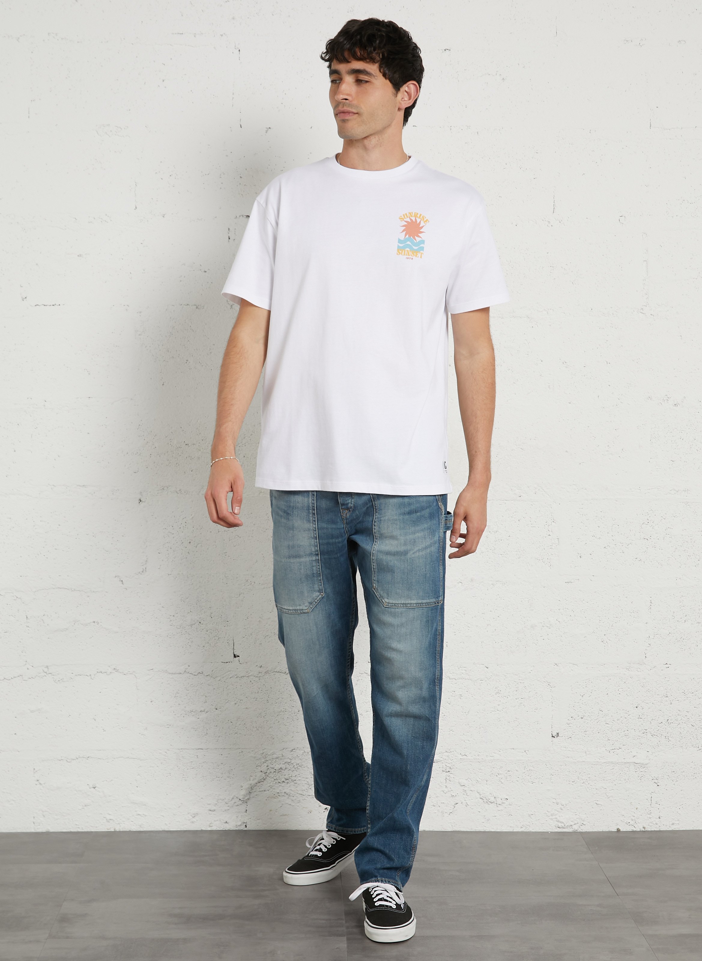 Tee-shirt col rond en coton LE TEMPS DES CERISES Blanc