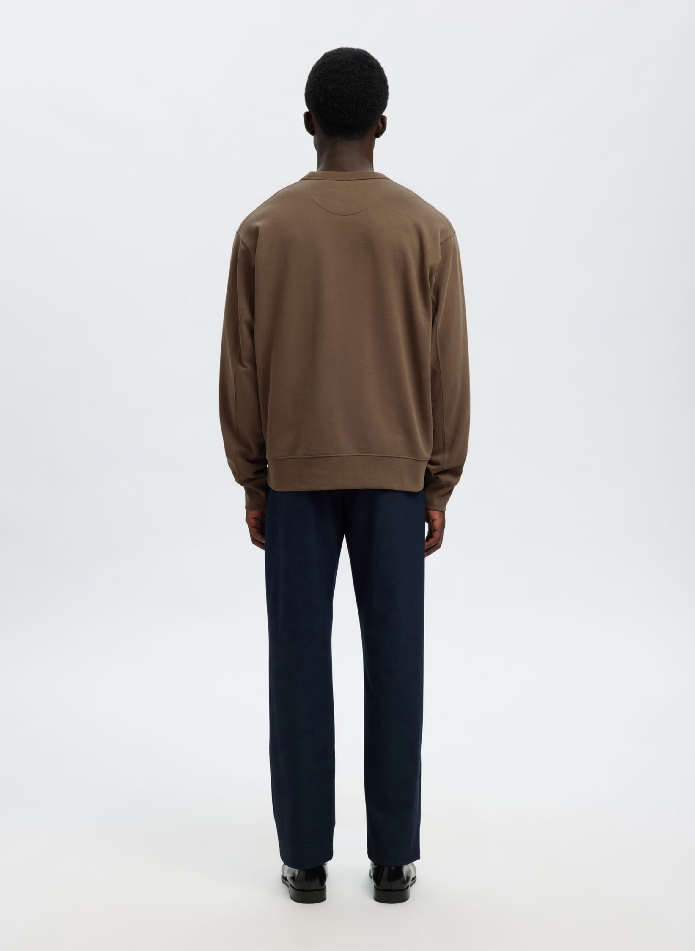 Round-neck sweater SELECTED Brown