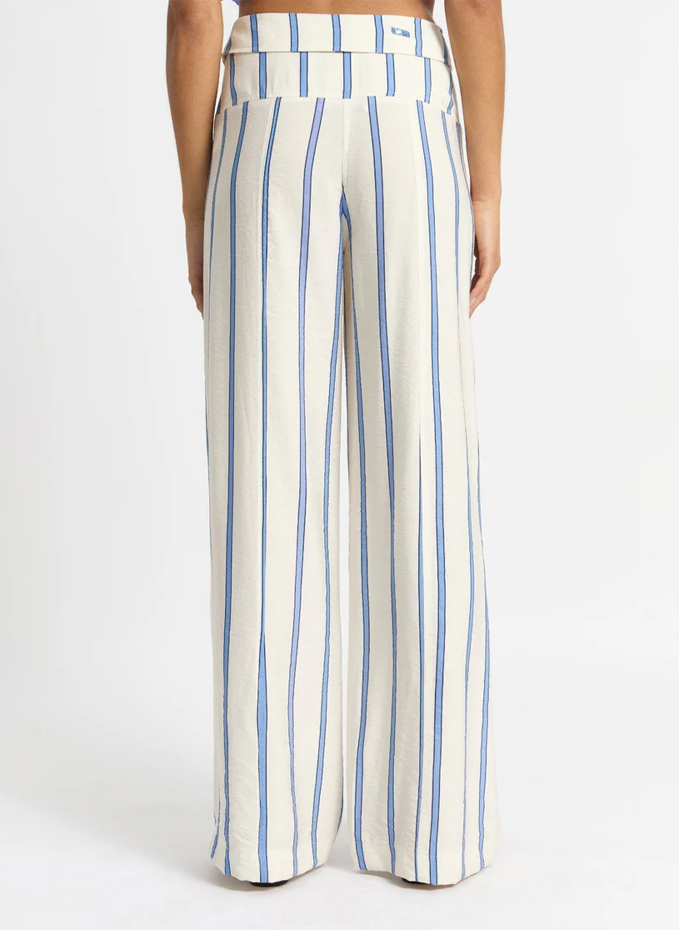 Straight striped cotton pants LAAGAM White