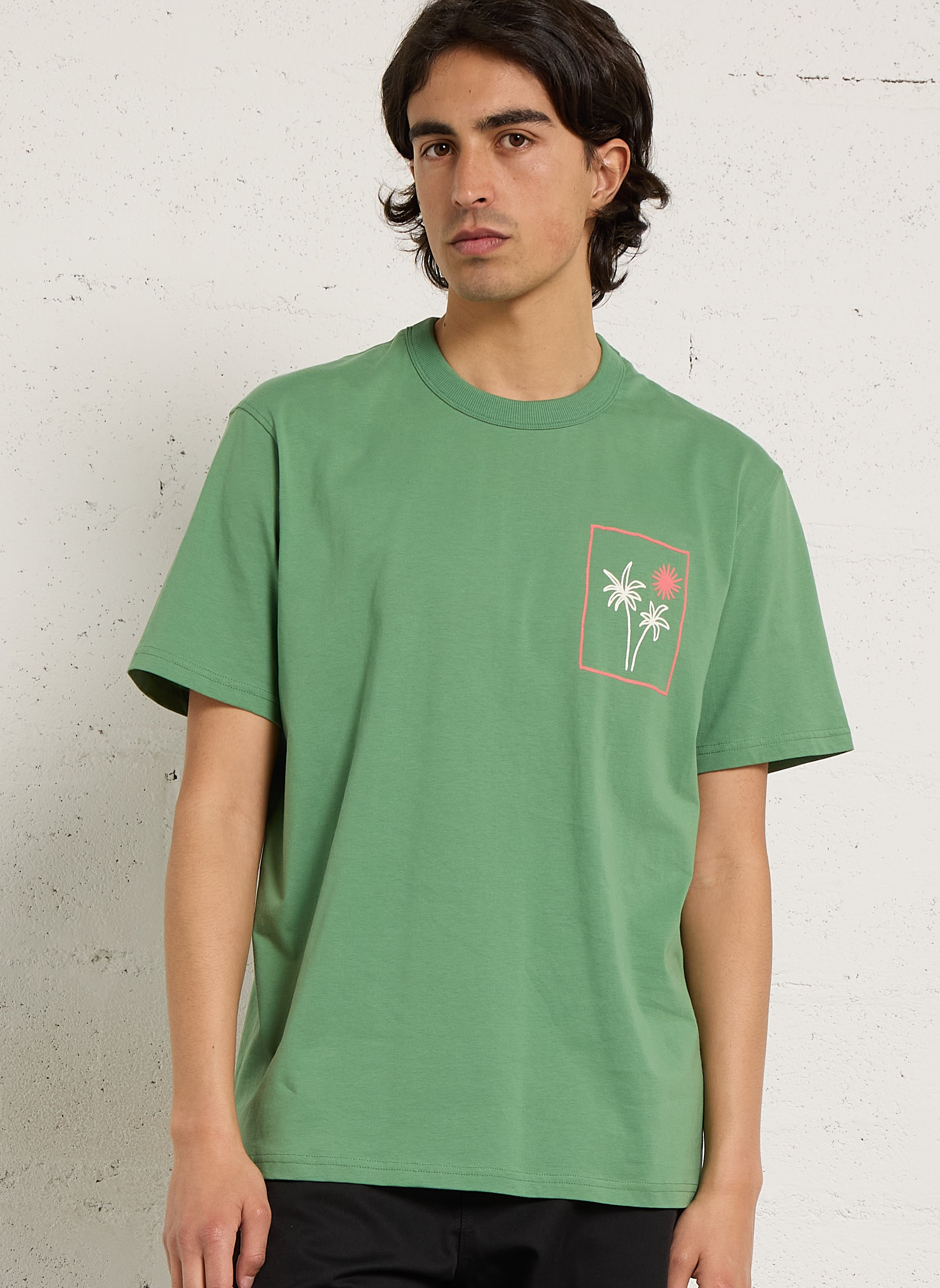 T-Shirt mit geradem Schnitt und Bio-Baumwolle bedruckt CHEVIGNON Grun