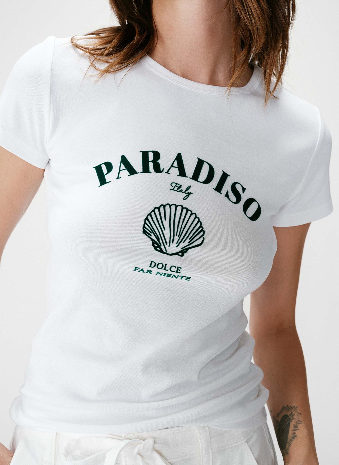 Tee-shirt col rond en coton mélangé GRACE ET MILA Vert