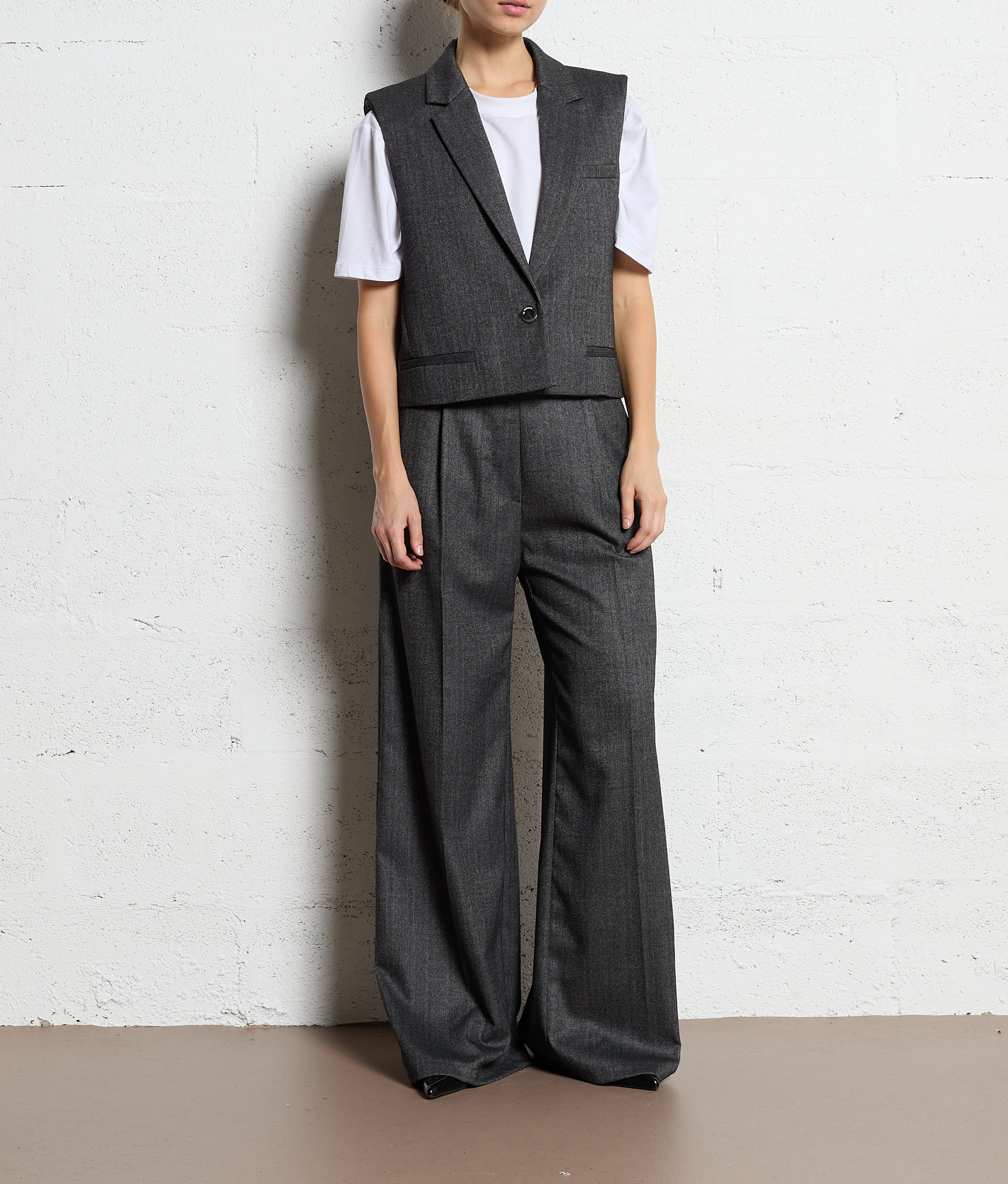 Straight blazer with lapel collar IMPERIAL Grey