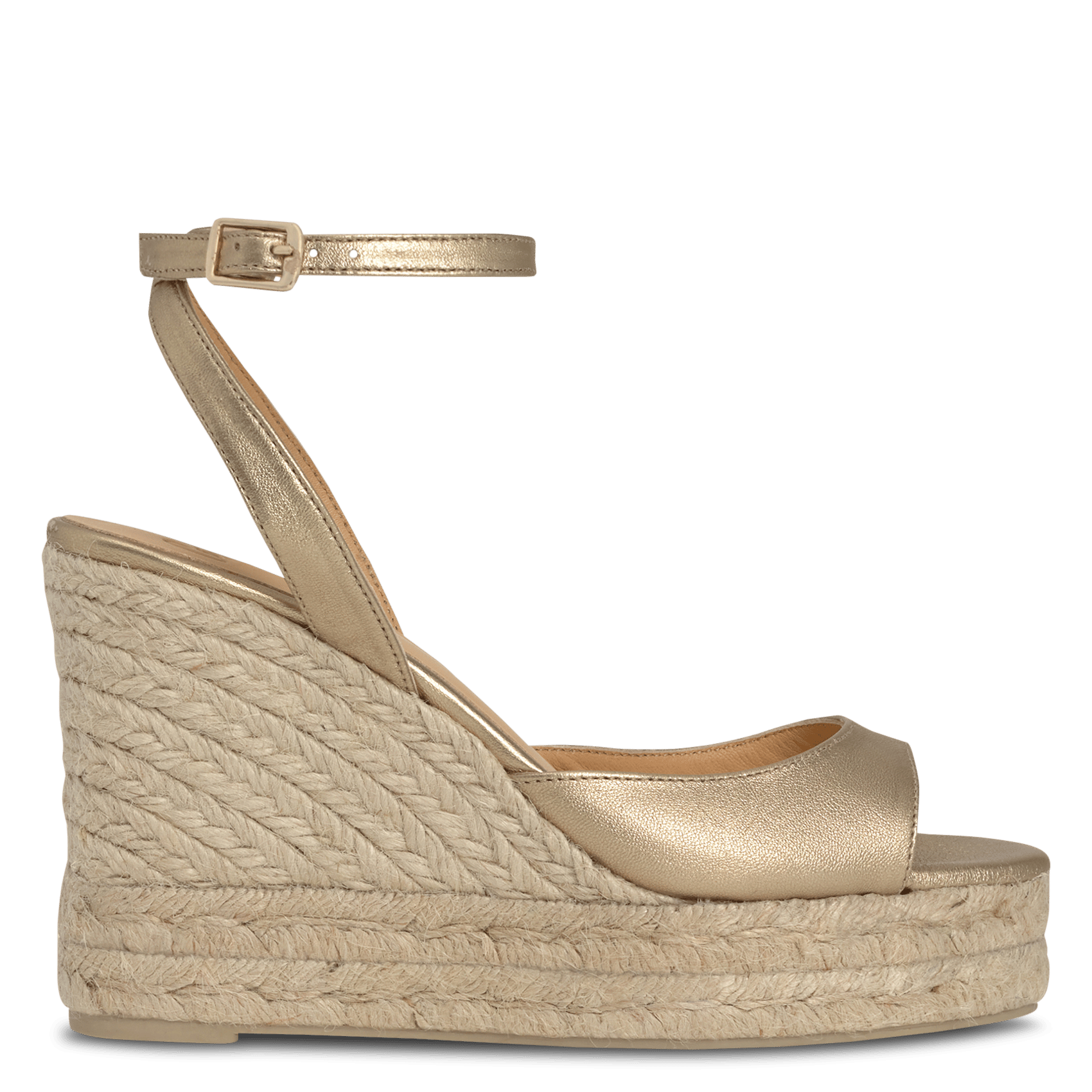 Brianda wedge canvas espadrilles with crossover straps  CASTANER Golden