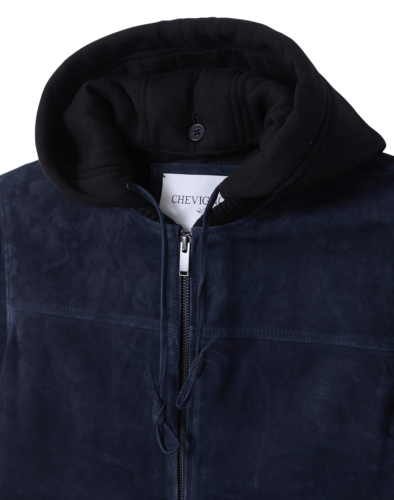 Veste col teddy en cuir CHEVIGNON Bleu
