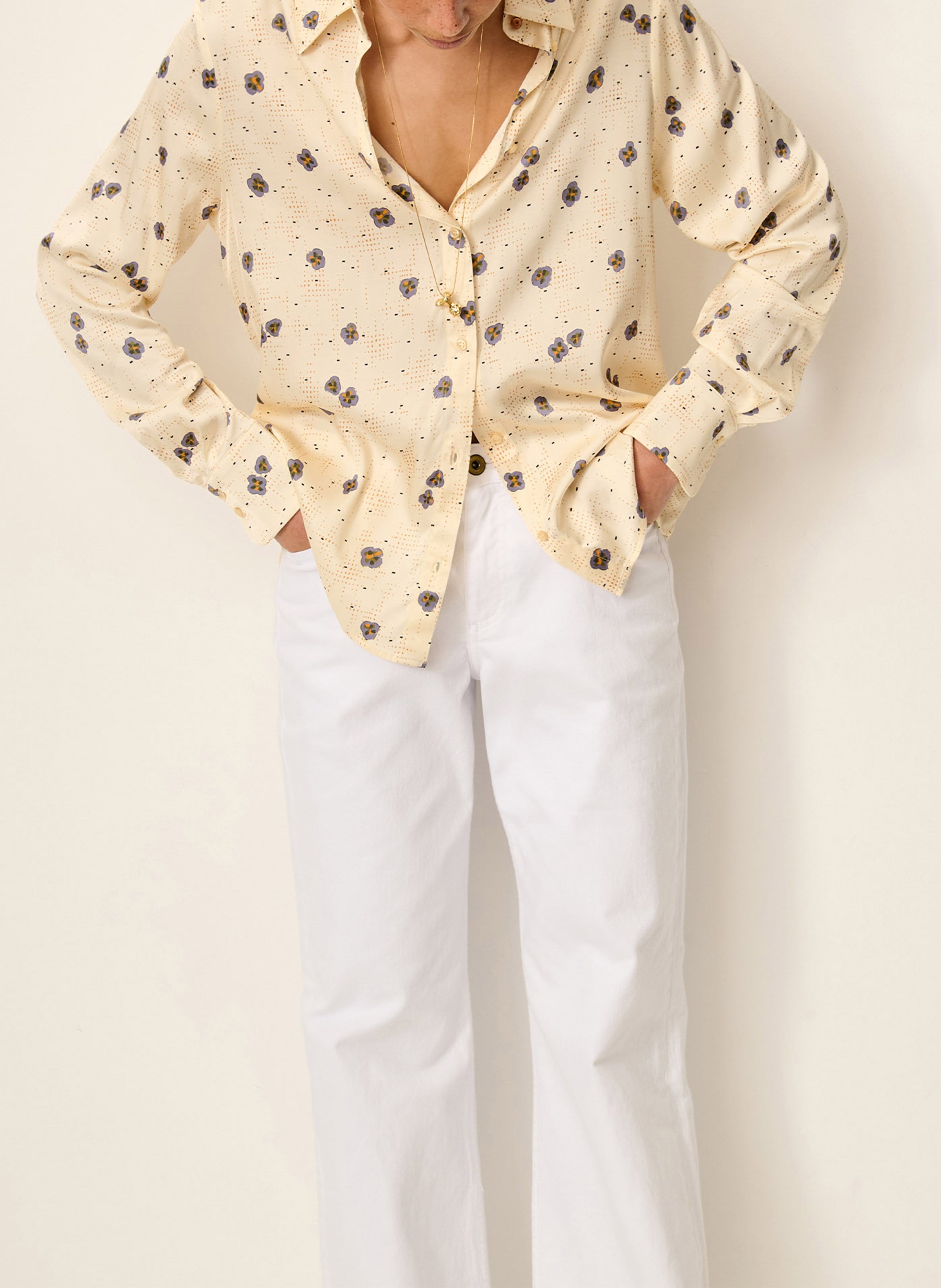 Ärmellose Bluse mit klassischem Kragen und Print SESSUN Mehrfarbig