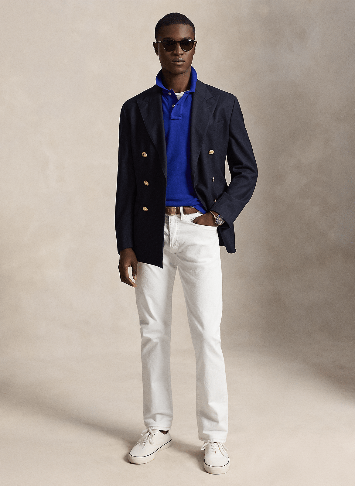 Slim-fit cotton piqué polo shirt POLO RALPH LAUREN Blue