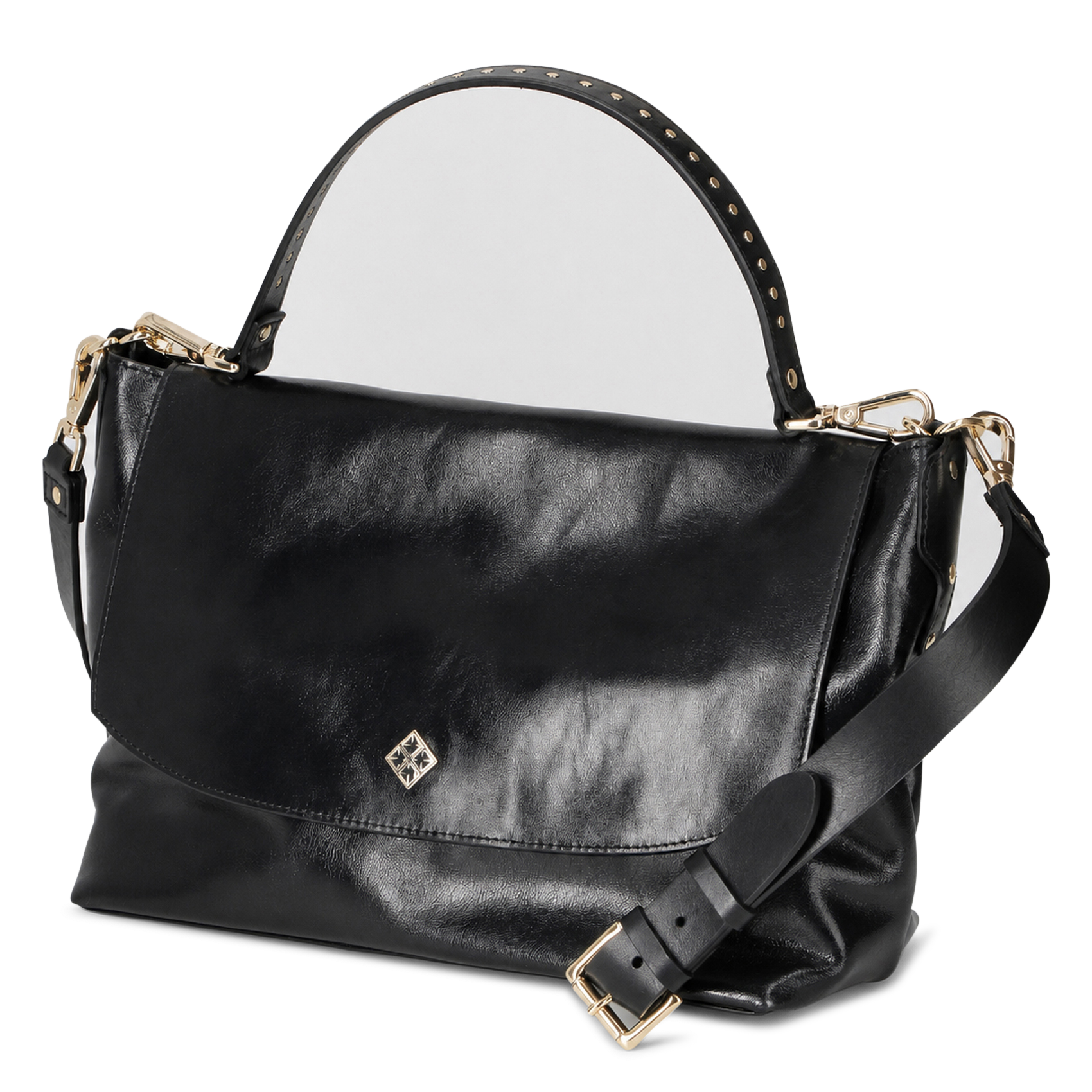 Sac bandoulière en cuir HERBERT FRERE SOEUR Noir