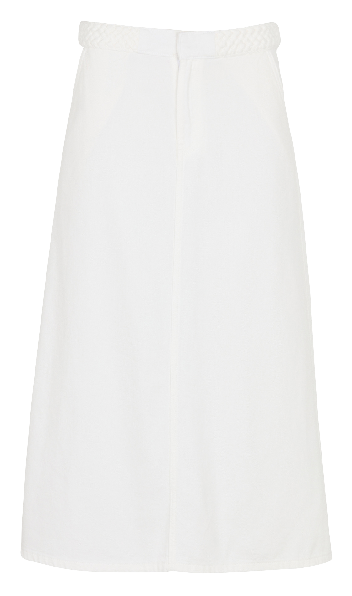 Falda vaquera acampanada de algodón MAISON 123 Blanco