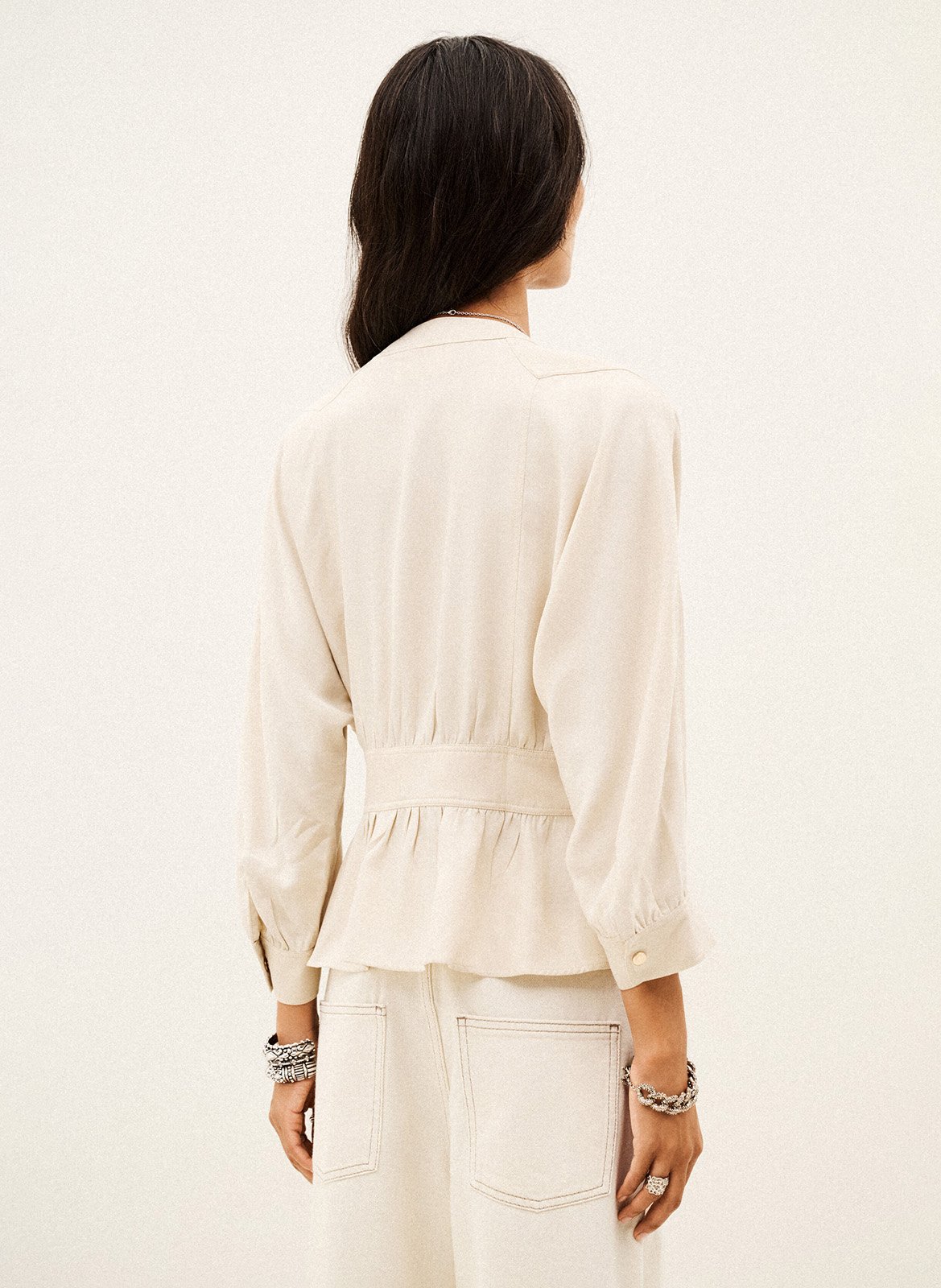 Gilet manches longues à liens BA&SH Beige