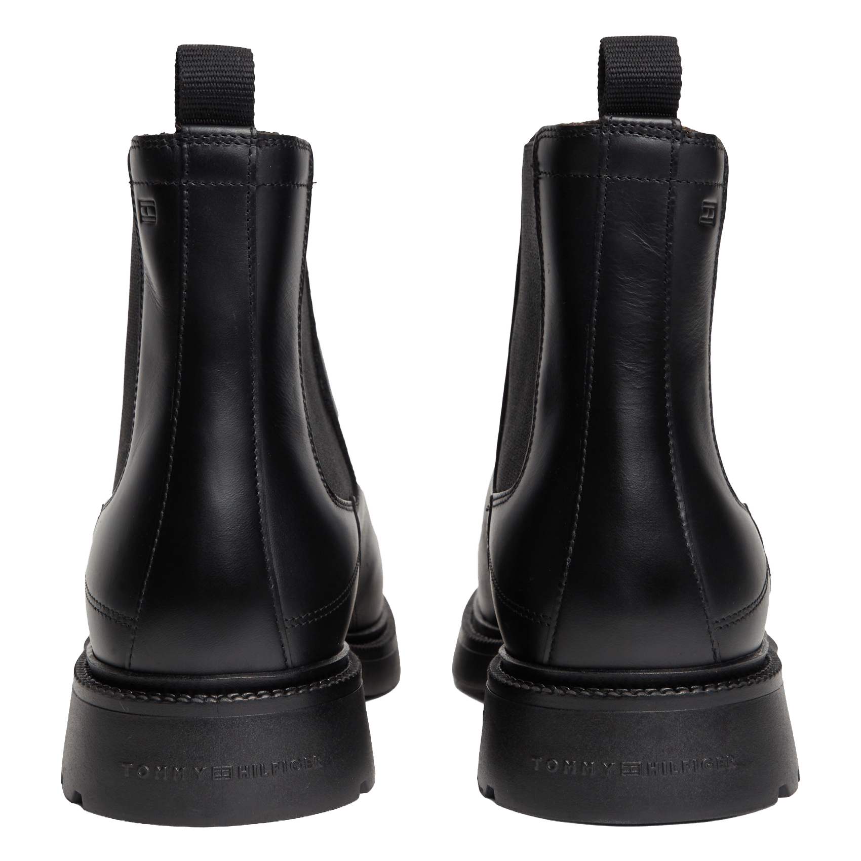 Bottines Chelsea crantées en cuir TOMMY HILFIGER Noir