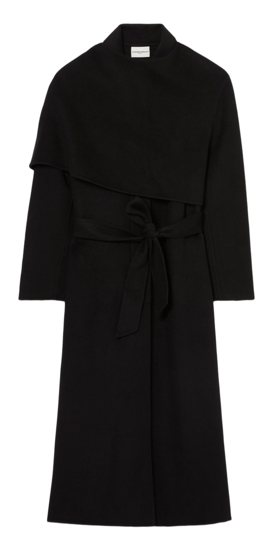 Manteau col classique en laine mélangée CLAUDIE PIERLOT Noir