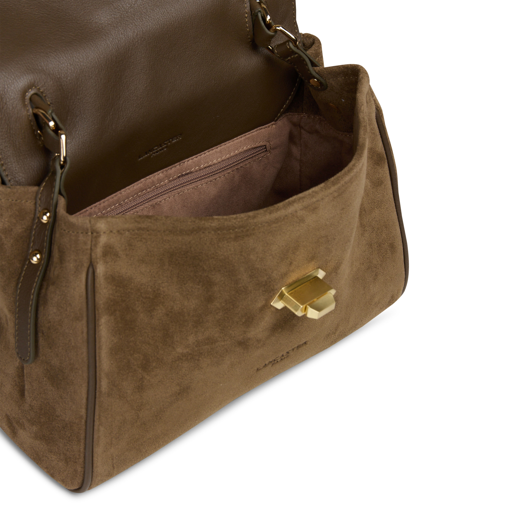 Sac à main en cuir de vachette LANCASTER PARIS Kaki