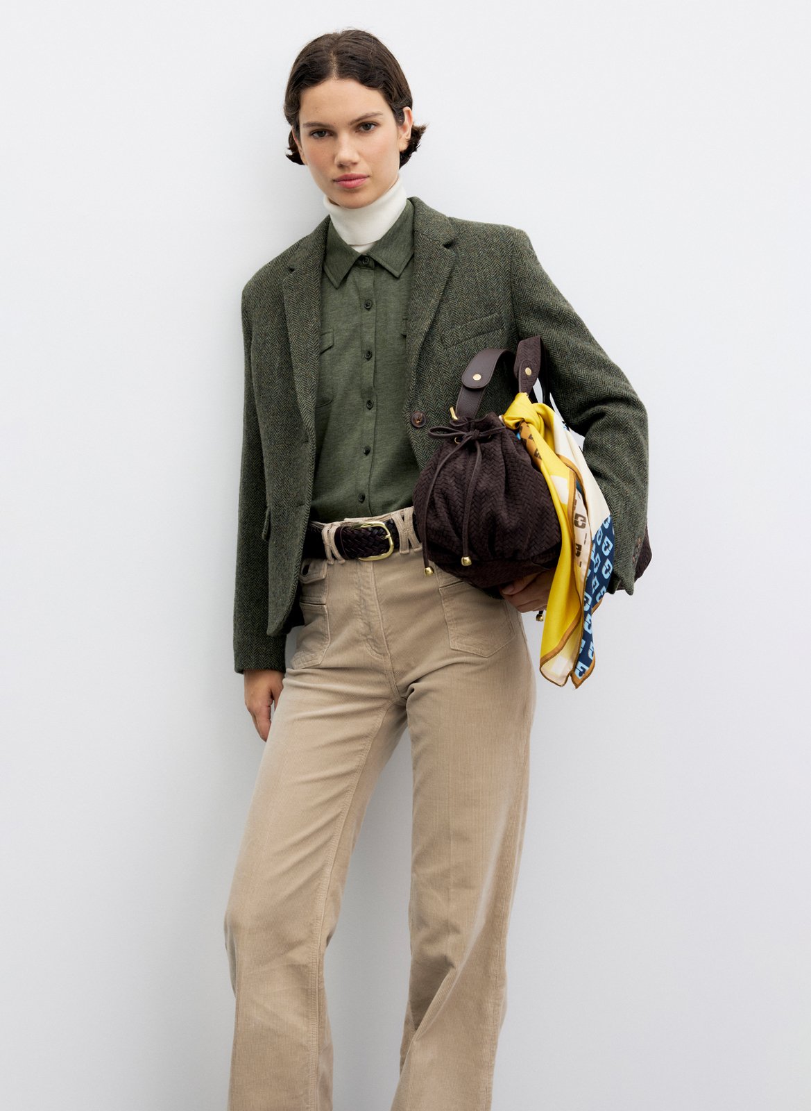 Veste de tailleur droite en laine GERARD DAREL Kaki